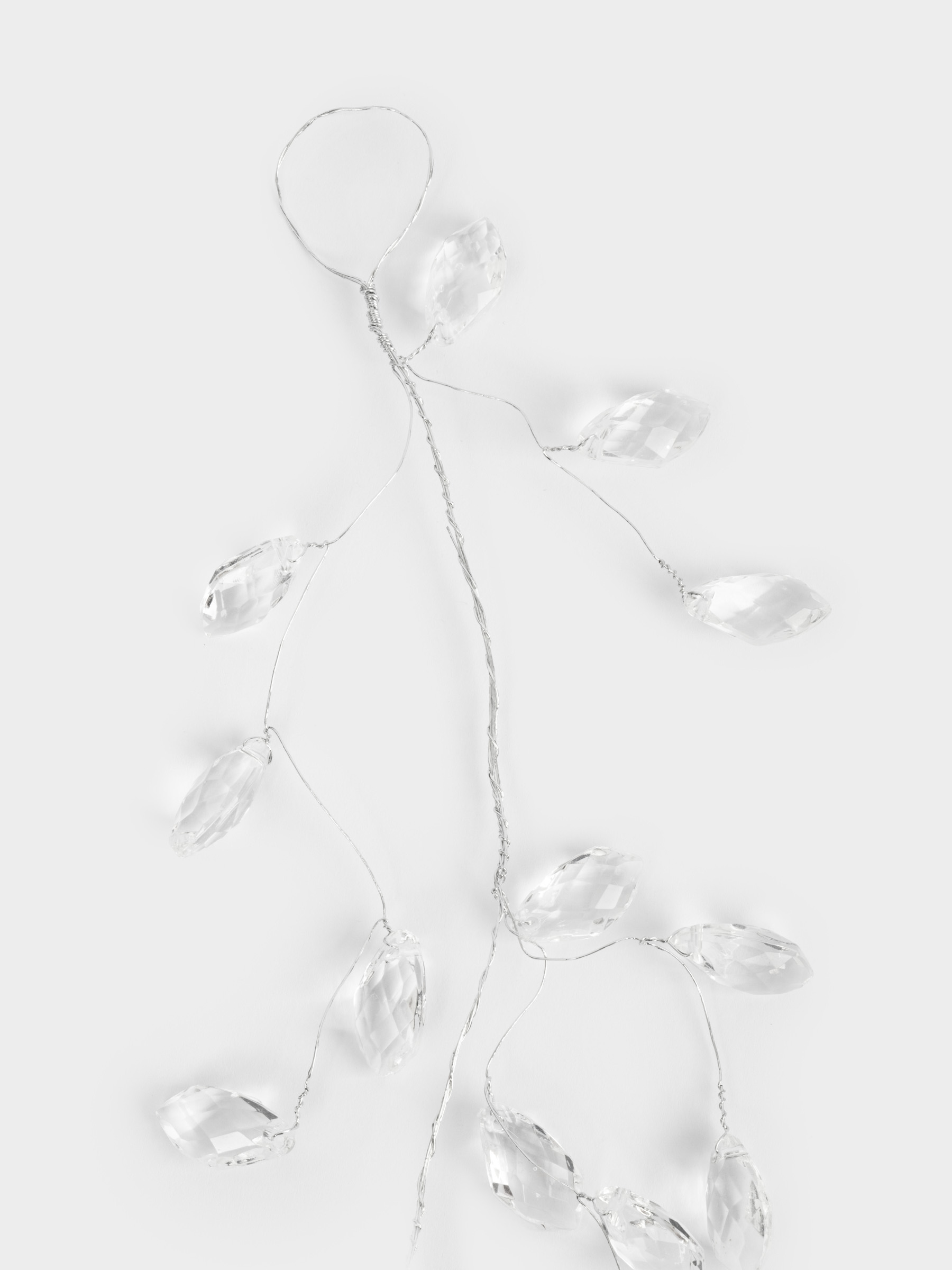 Ветка-гирлянда декоративная, 1,2 м, акрил/металл, серебристая, Кристаллы, Event