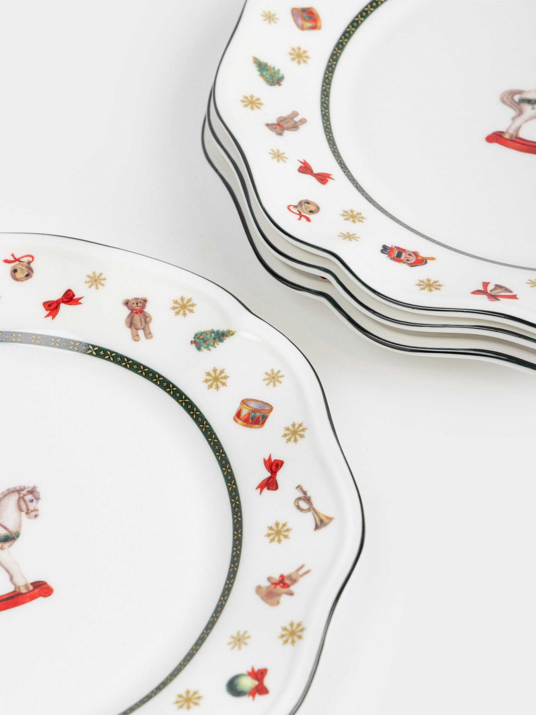 Тарелка закусочная, 4 шт, 19 см, фарфор N, белая, Лошадка, Miracle