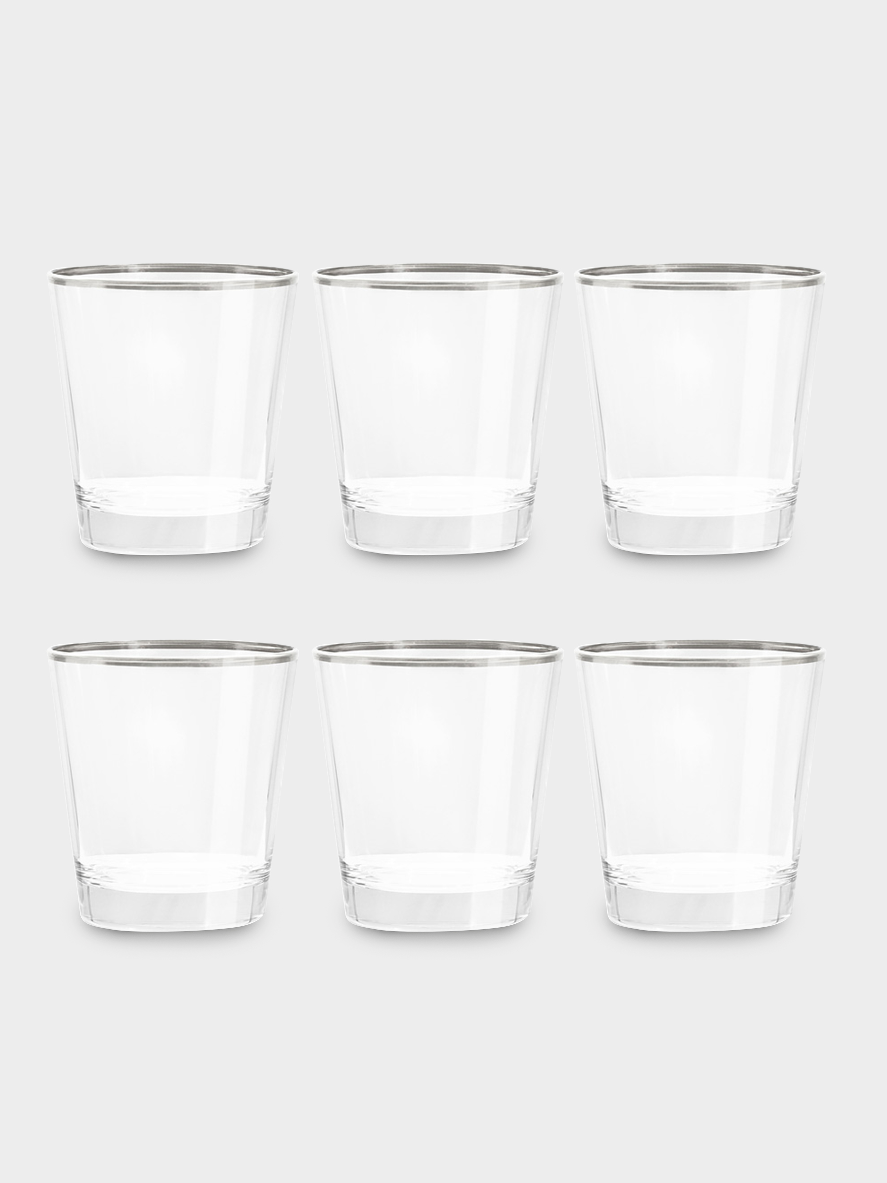 Набор стаканов для виски, 6 пр, 365 мл, Gemma, платина