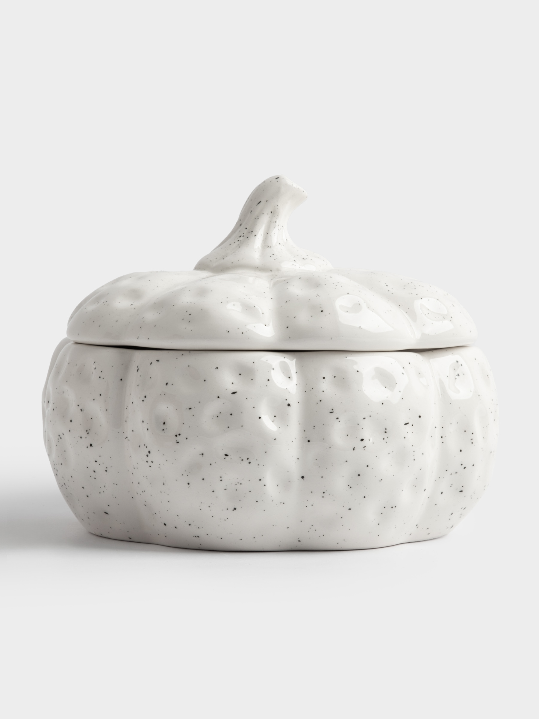 Емкость для хранения, 18х16 см, 1,3 л, керамика, белая, в крапинку, Тыква, Light pumpkin