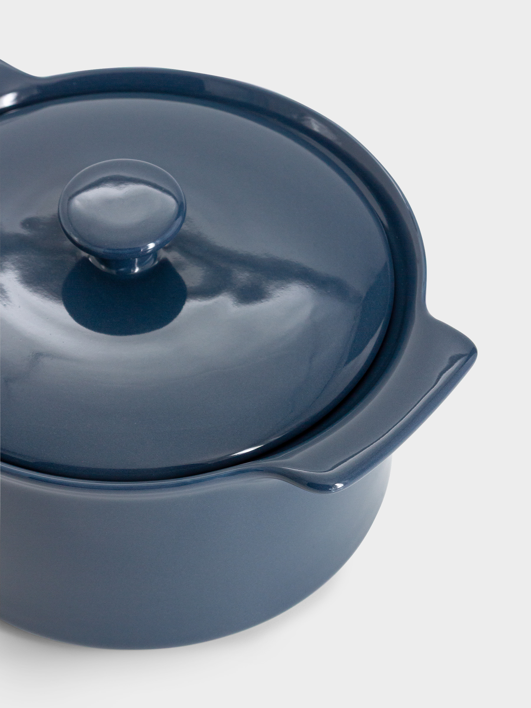 Кастрюля, 1,3 л, с крышкой, фарфор P, синяя, Indulgence