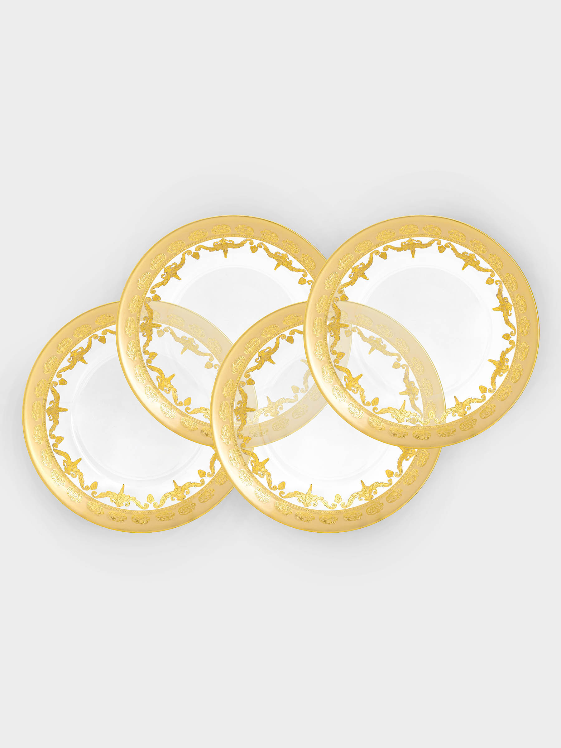 Тарелка закусочная, 20,5 см, 4 шт, стекло, золотистая, Versailles