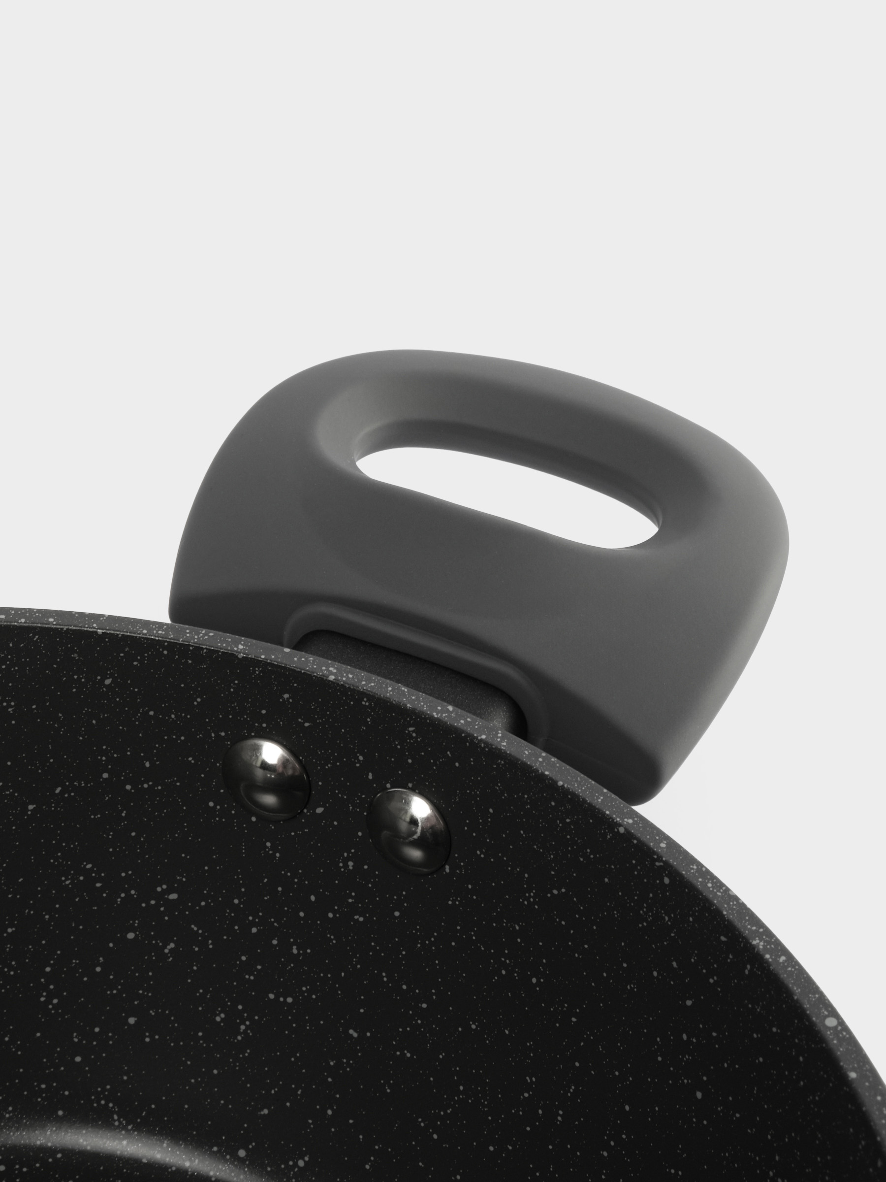 Кастрюля, 20 см, 2,3 л, с крышкой, с покрытием, алюминий, серо-черная, Robust