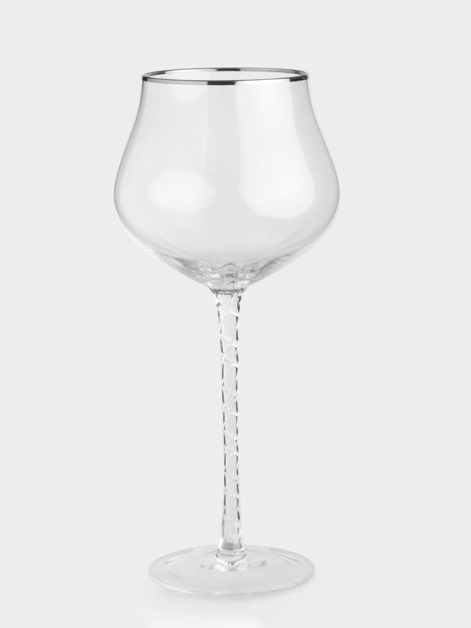 Бокал для вина, 580 мл, 2 шт, стекло, с серебристым кантом, Rhapsody