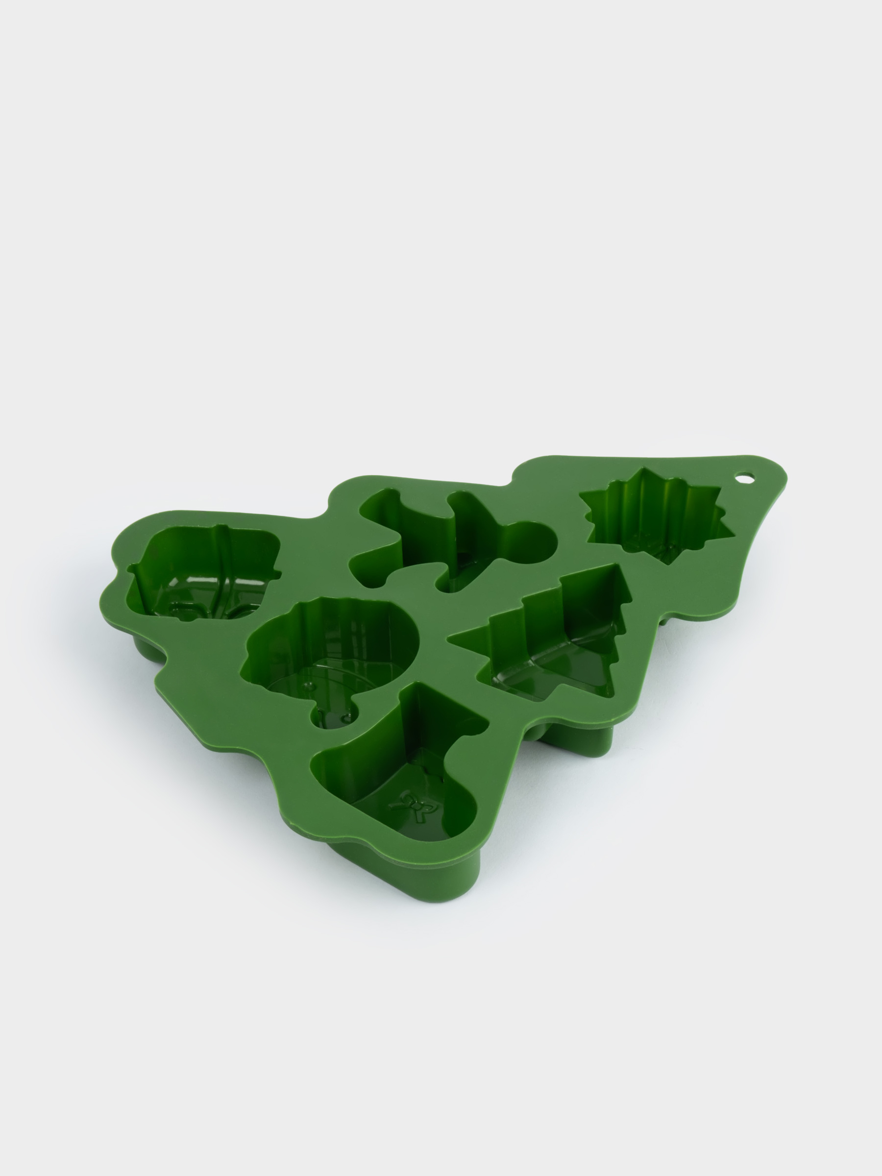 Форма для выпечки кексов, 23х18 см, 6 отд, силикон, зеленая, Елка, Muffin