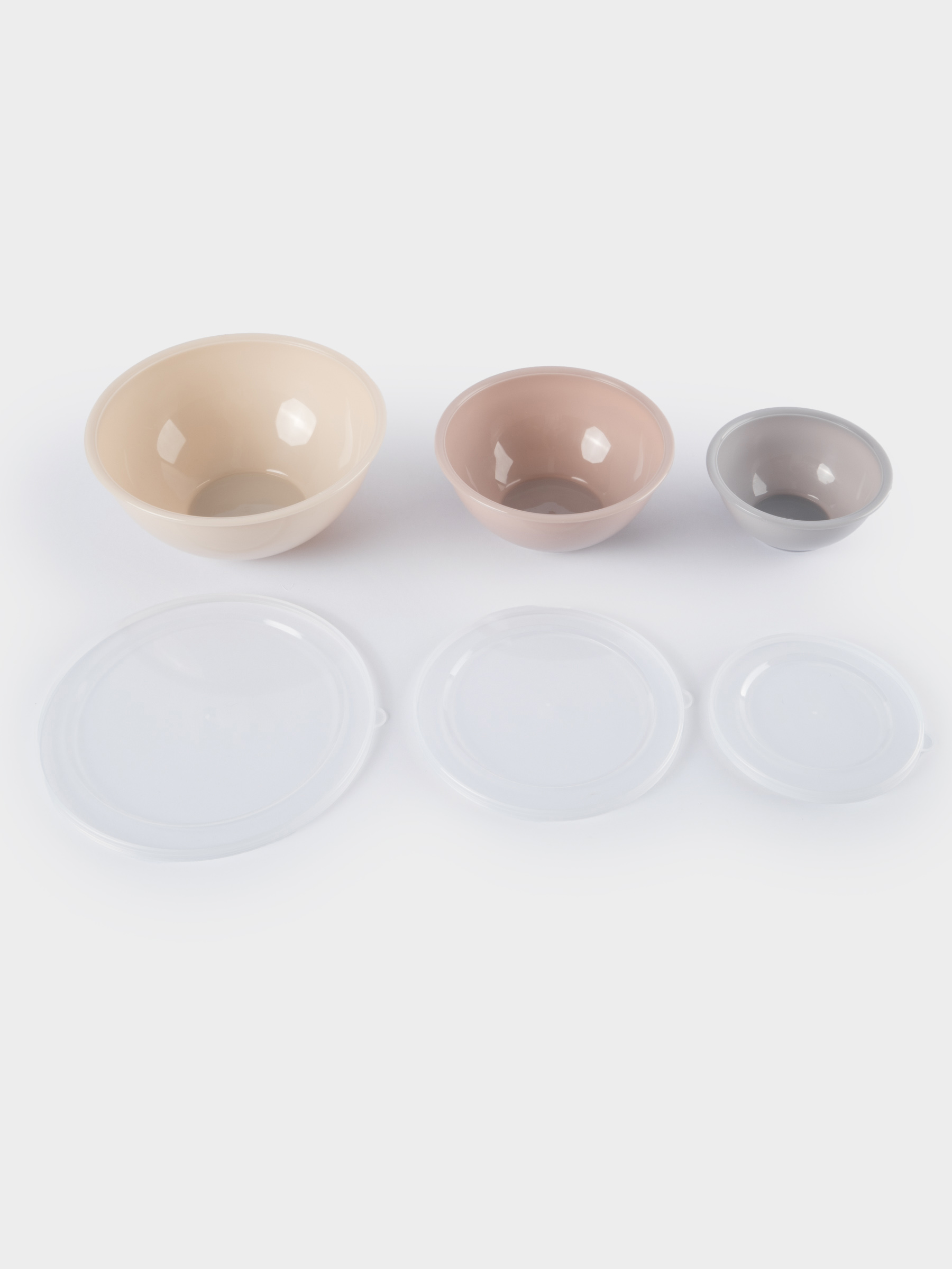 Набор мисок, 0,3/0,7/1,3 л, 3 шт, пластик, цветные, Universal