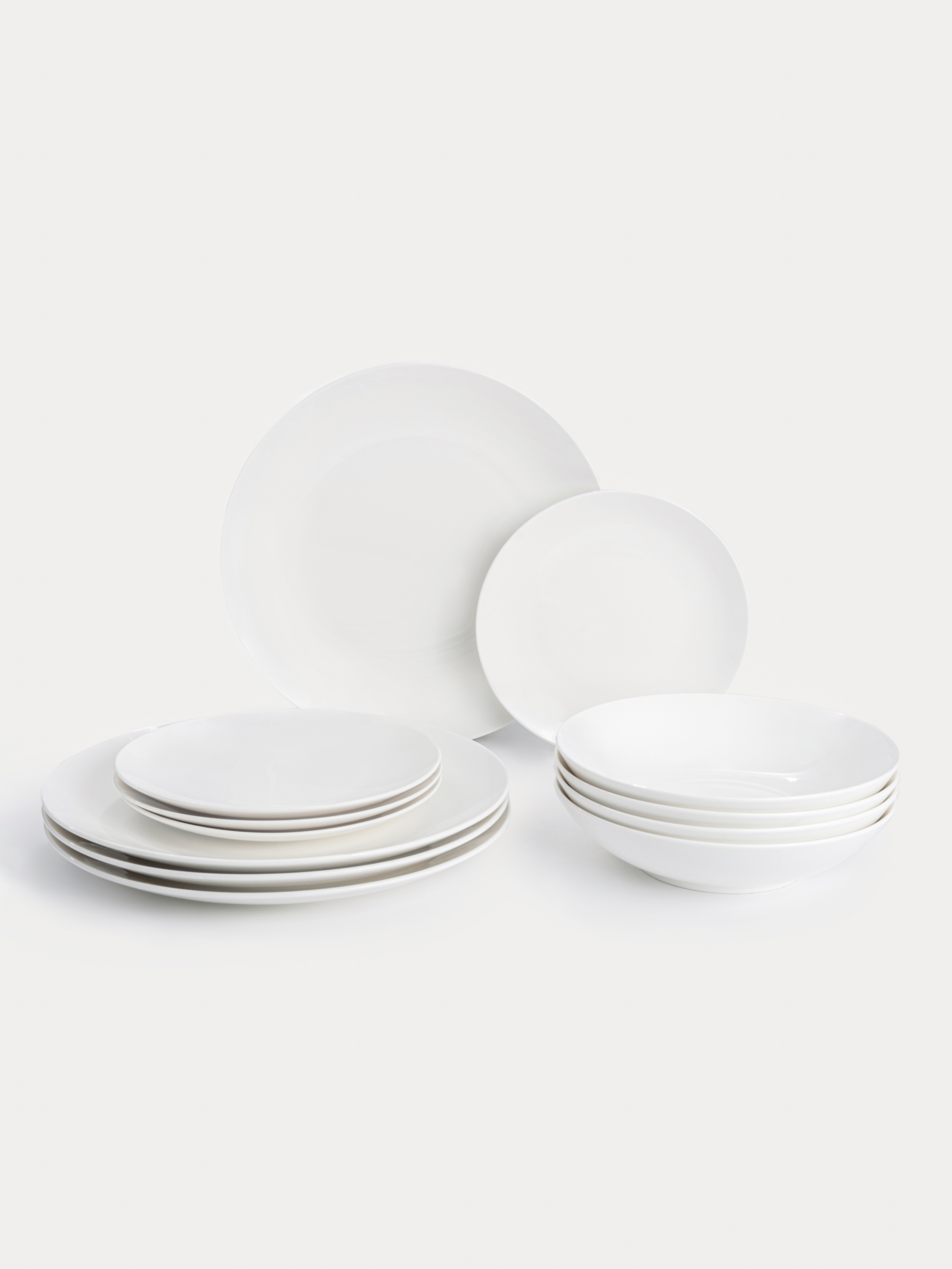 Сервиз обеденный, 4 перс, 12 пр, фарфор P, белый, White Basics