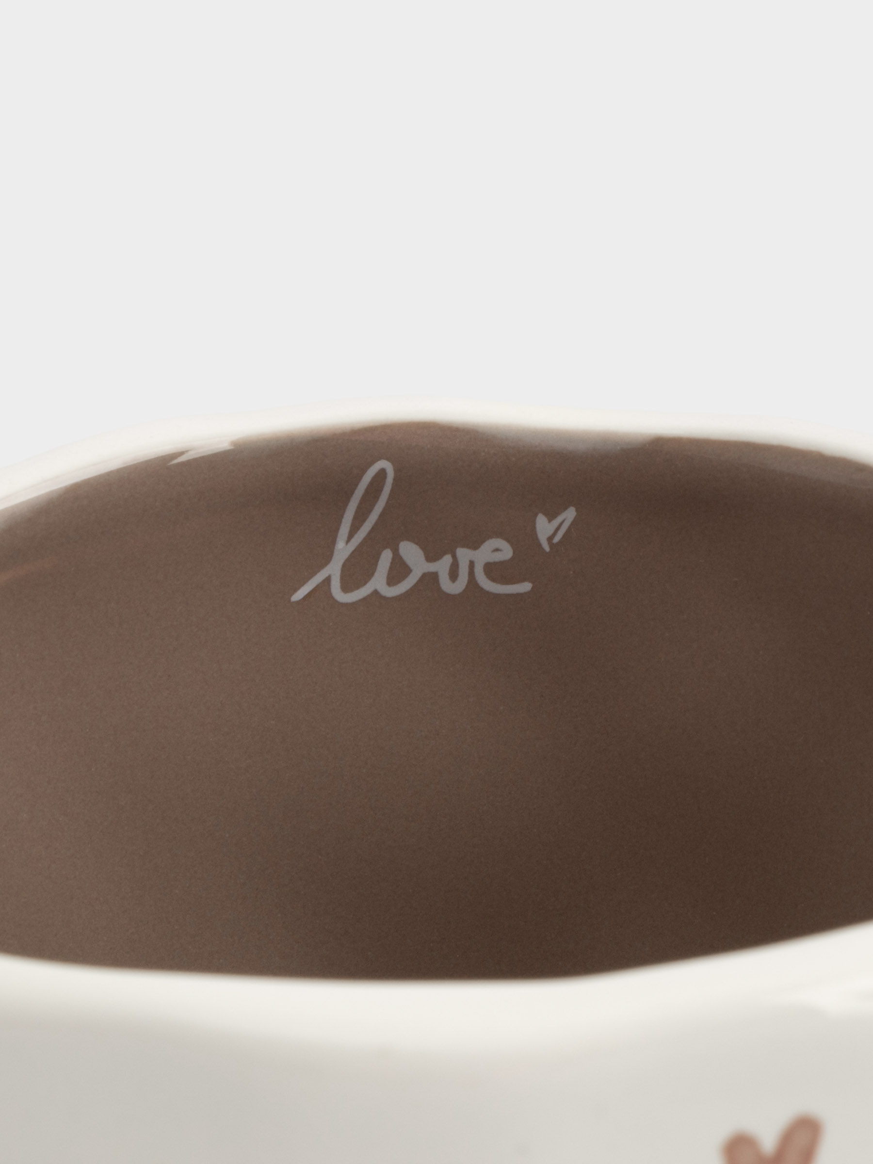 Кружка, 400 мл, керамика, молочная, Сердца, Empathy