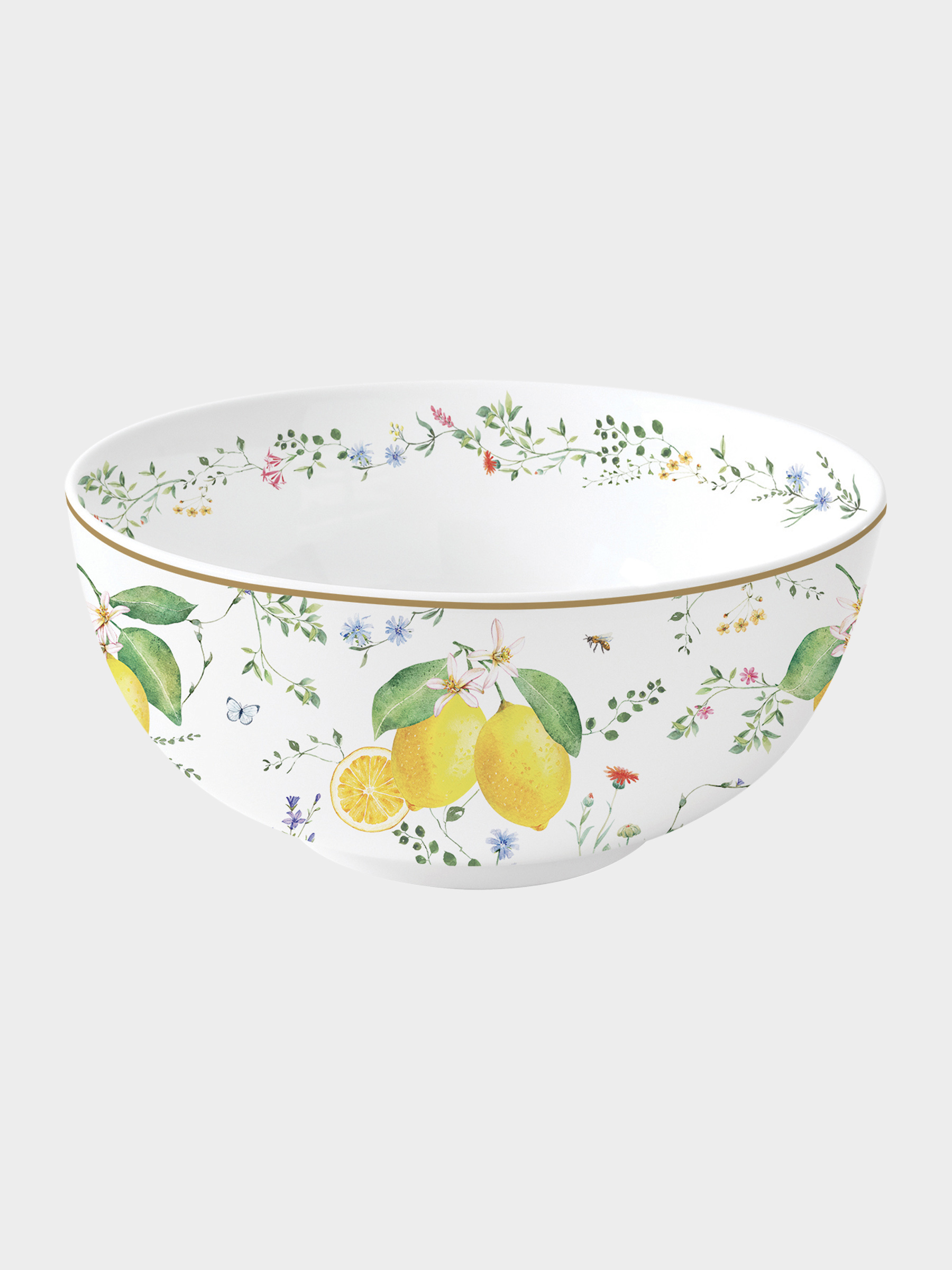 Салатник, 23 см, 2,5 л, Цветы и лимоны