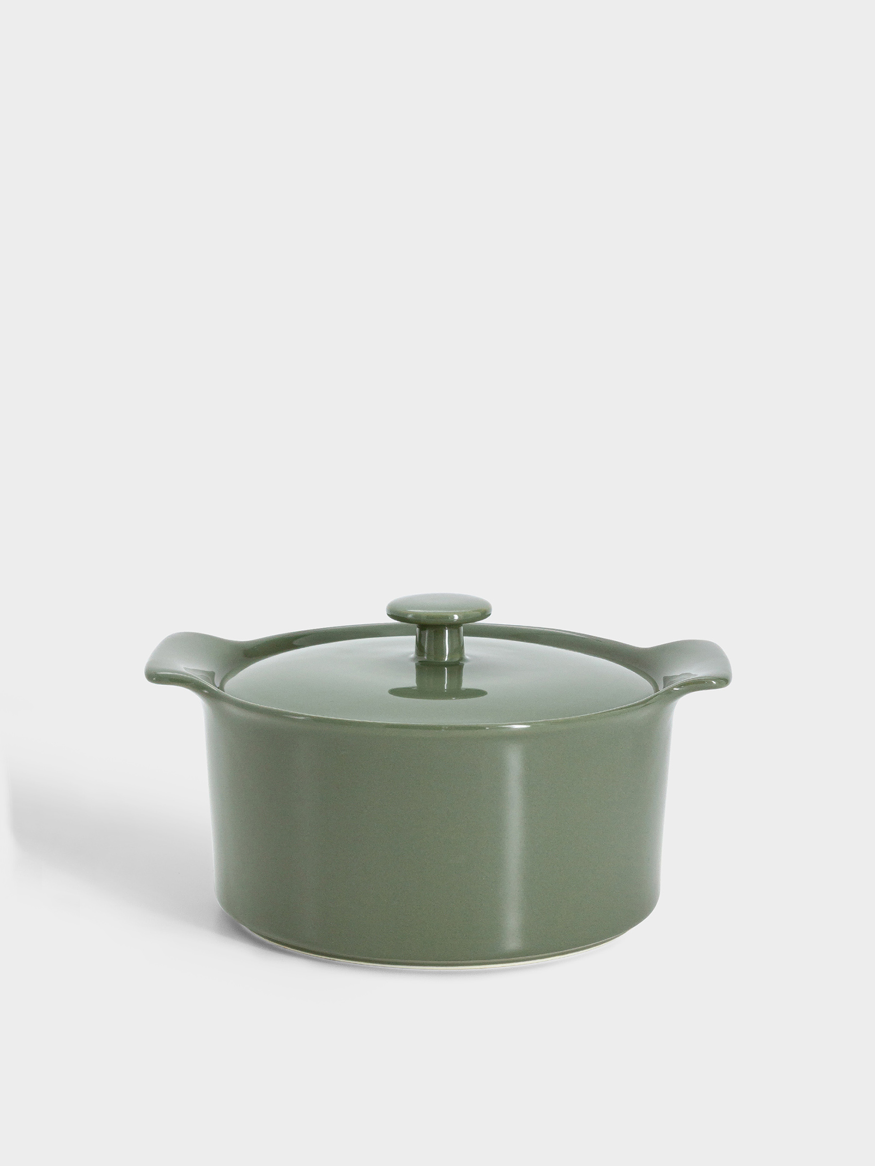 Кастрюля, 1,3 л, с крышкой, фарфор P, серо-зеленая, Indulgence