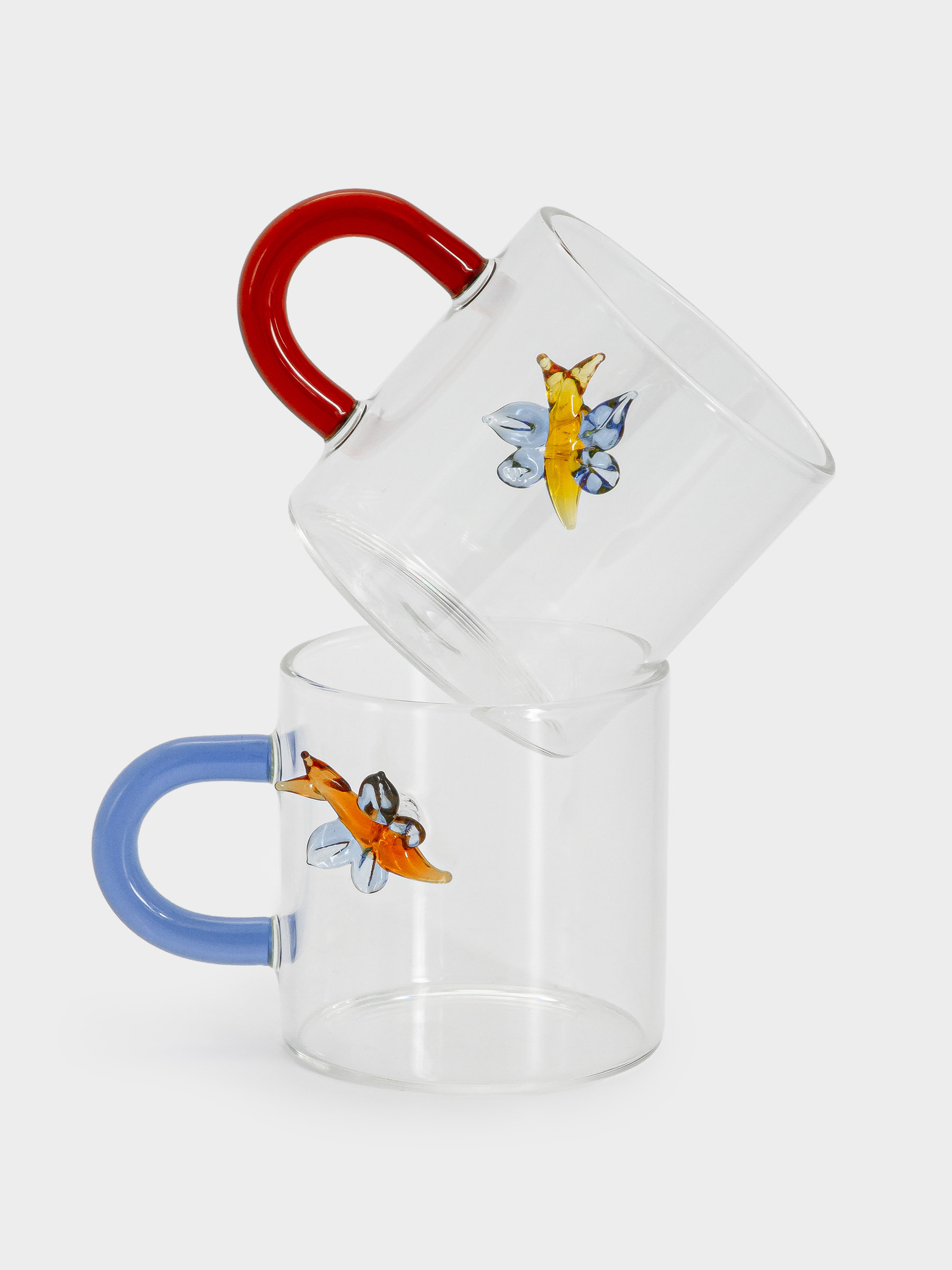 Кружка кофейная, 130 мл, 2 шт, стекло Б, Бабочки, Monterey