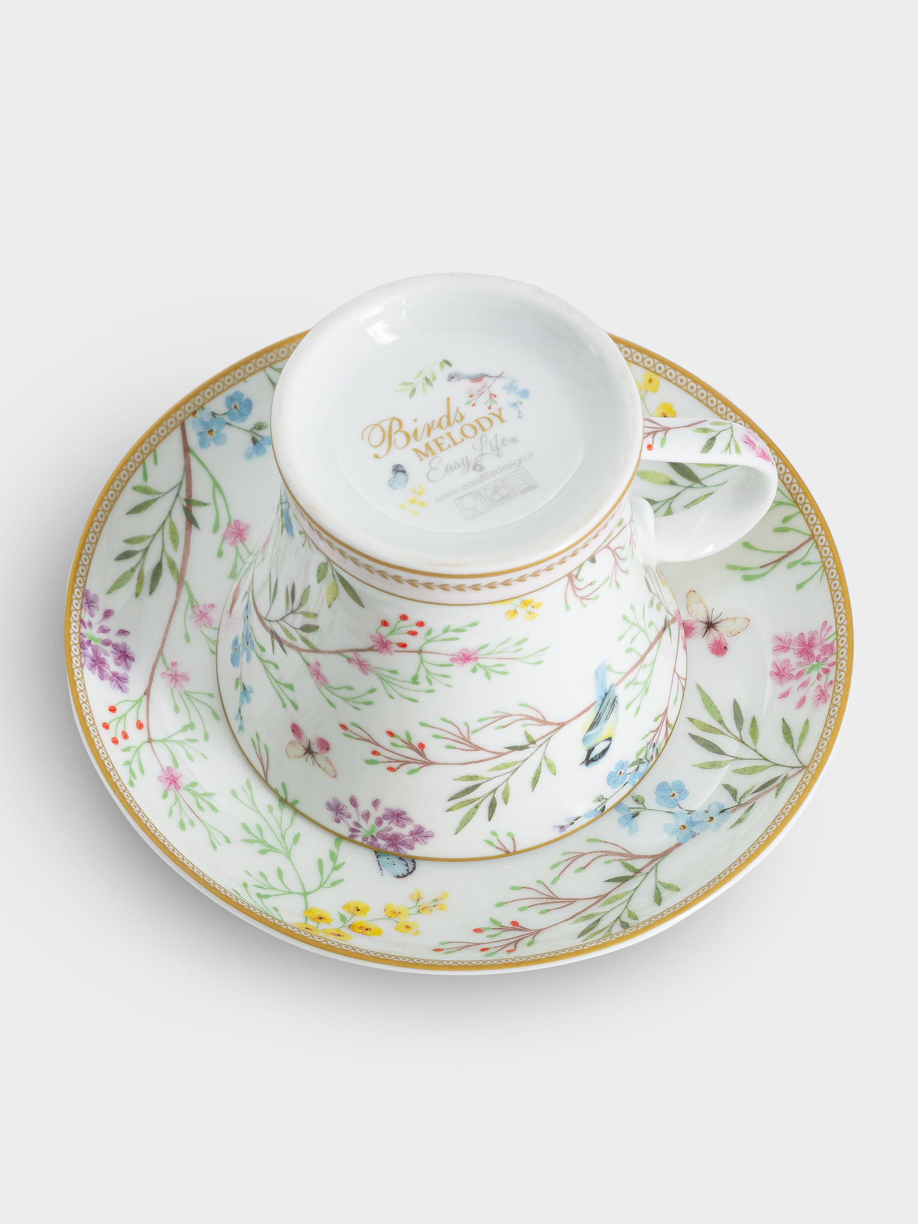 Чашка с блюдцем, 200 мл, Пение птиц