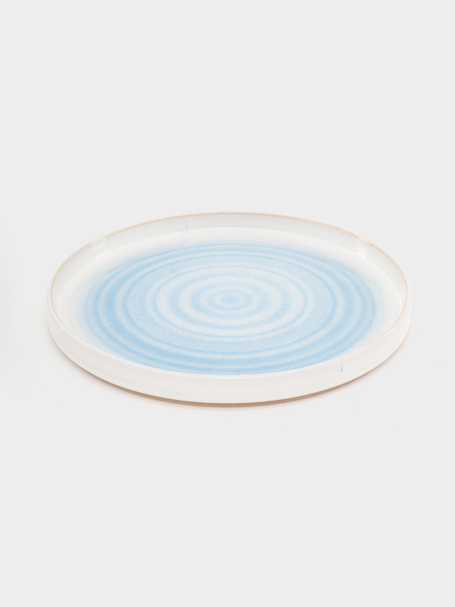 Тарелка обеденная, 27 см, керамика, голубая, Спираль, Azurro