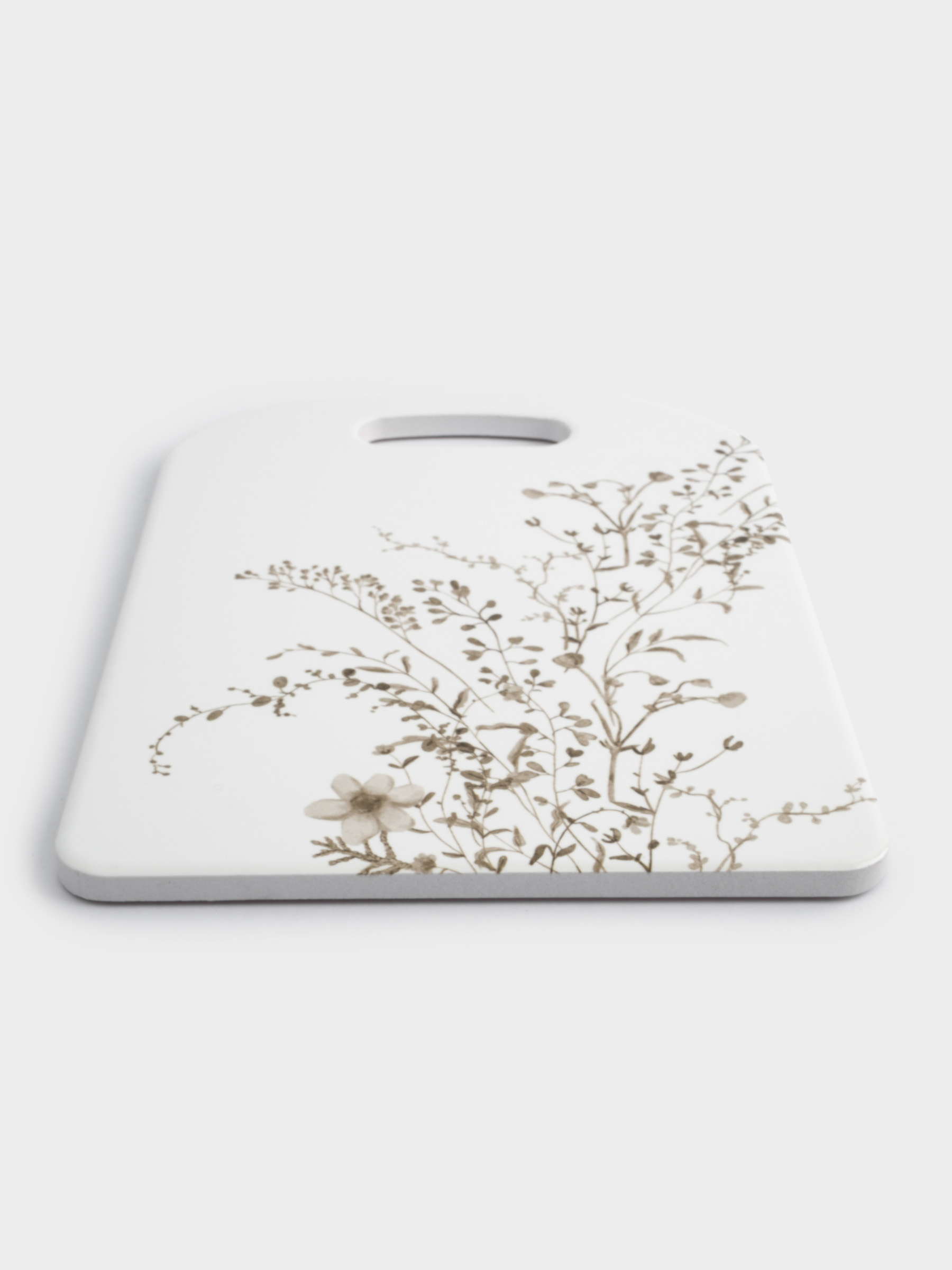 Подставка под горячее, 24х17 см, керамика/пробка, белая, Осенние цветы, Florance