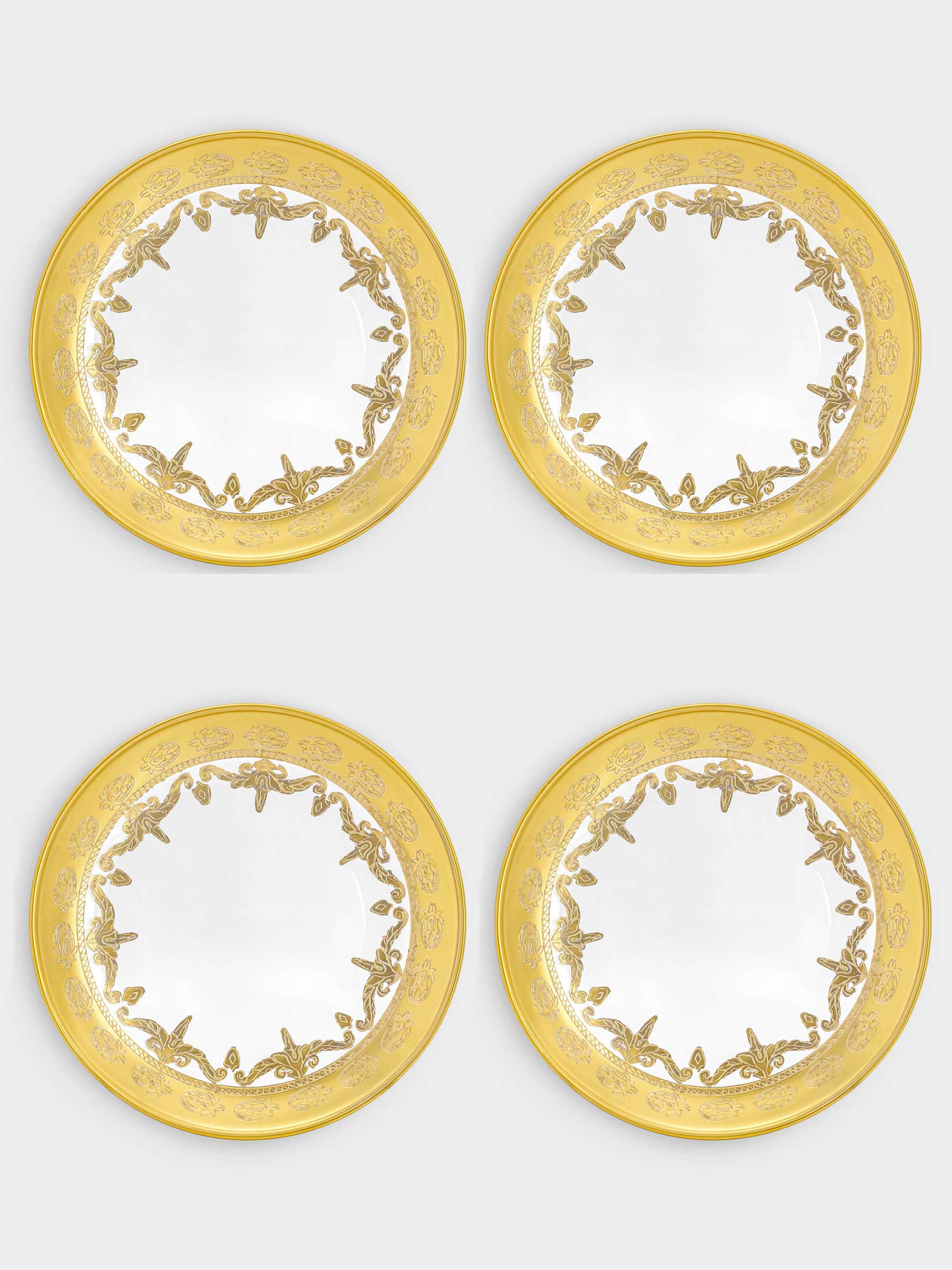 Тарелка для хлеба, 14,5 см, 4 шт, стекло, золотистая, Versailles