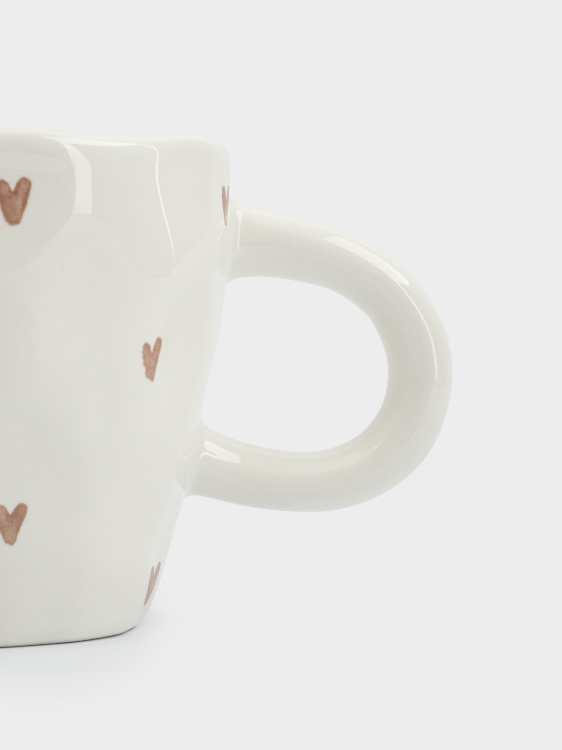 Кружка, 400 мл, керамика, молочная, Сердца, Empathy