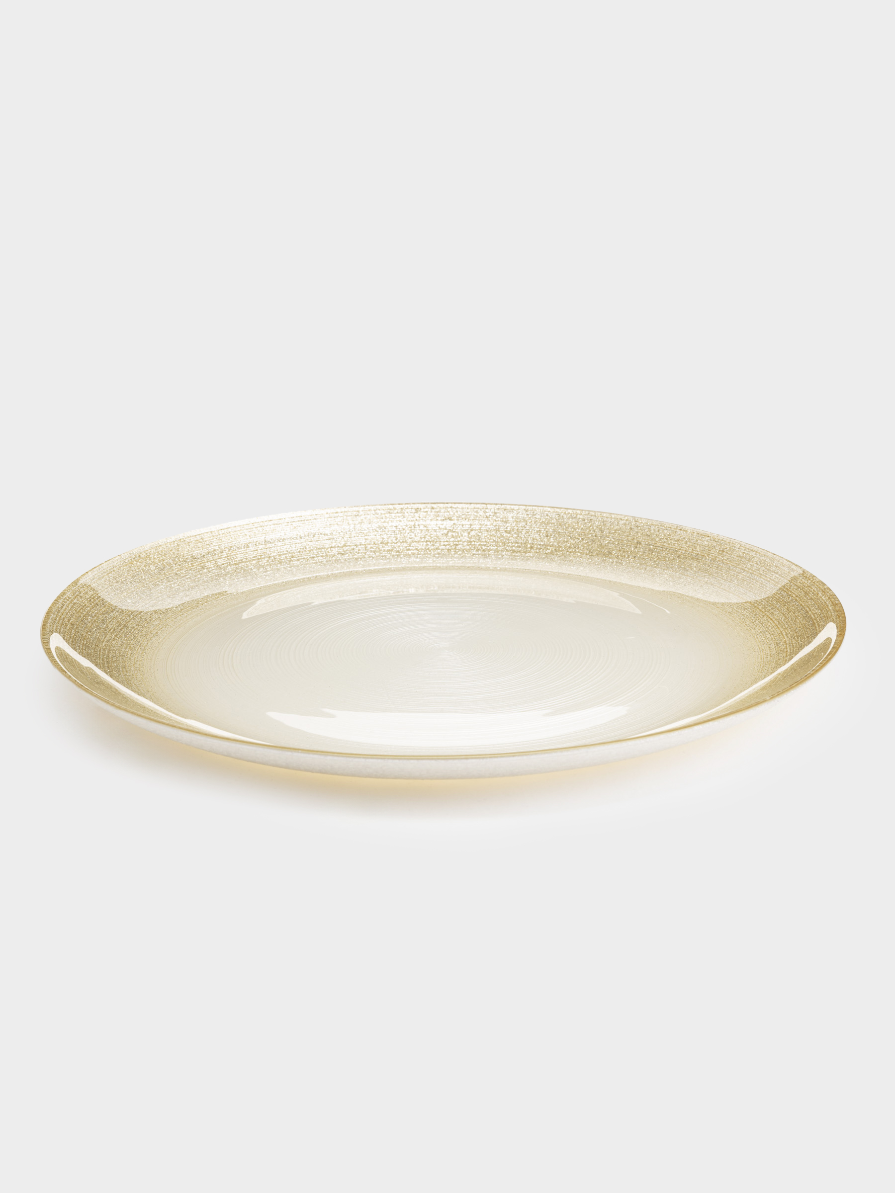 Тарелка обеденная, 28 см, стекло, молочная/шампань, Marbella