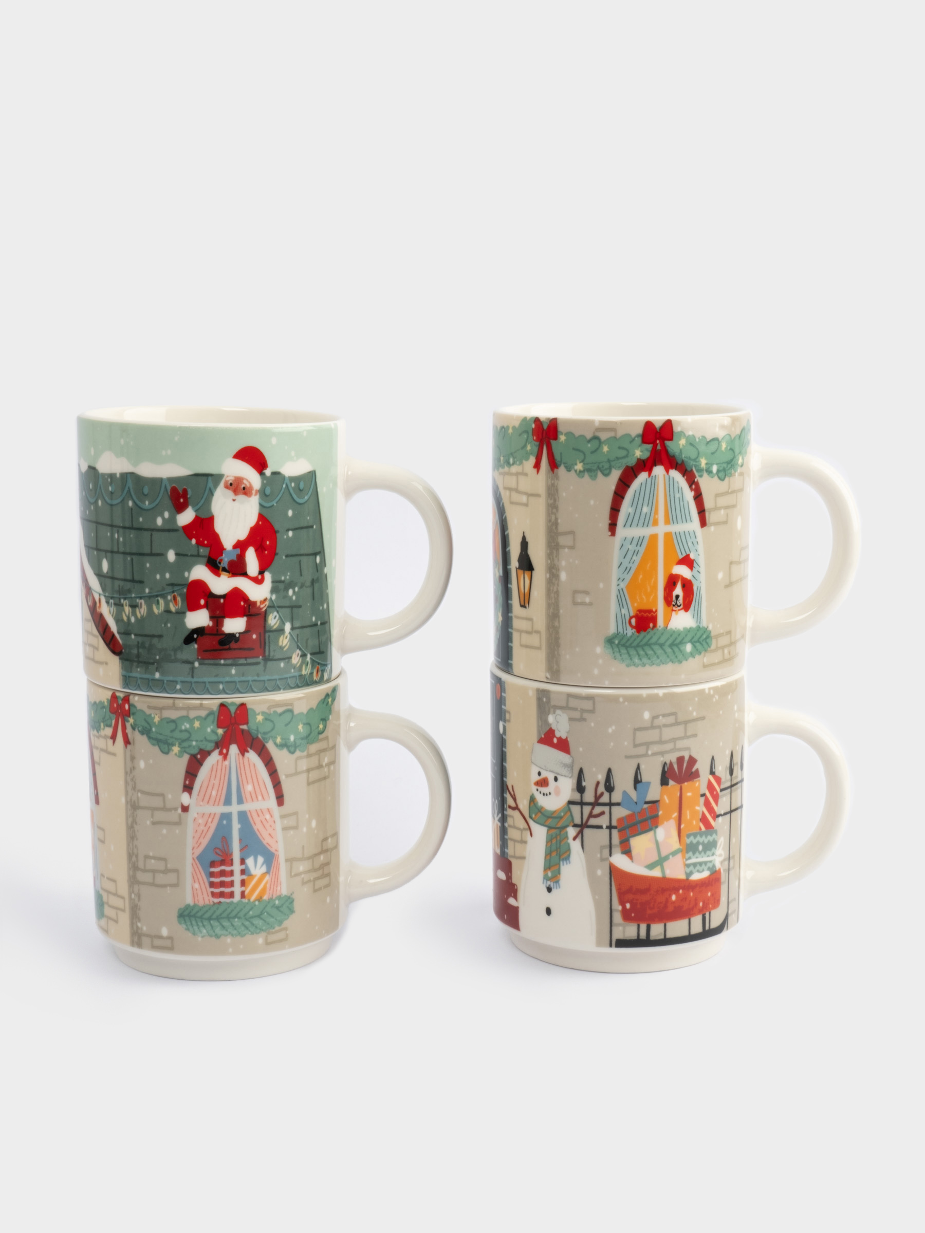 Кружка, 350 мл, 4 шт, фарфор N, Украшенный дом, Band