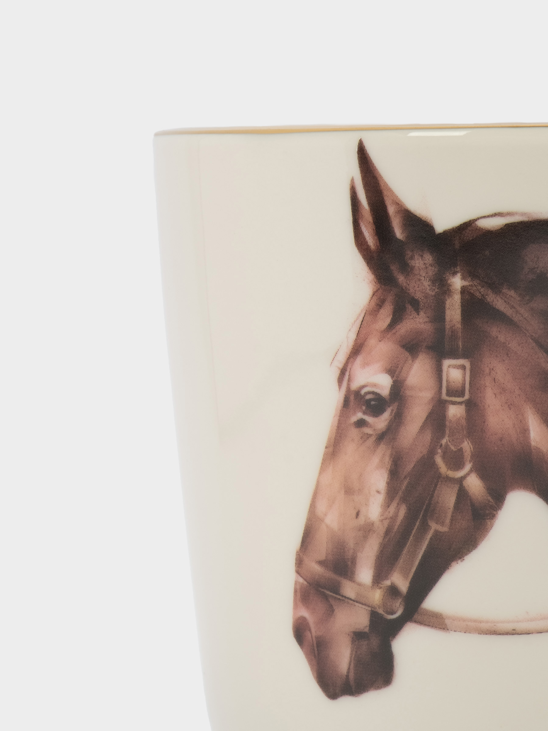 Кружка, 500 мл, фарфор N, бело-золотистая, Голова лошади, Horse