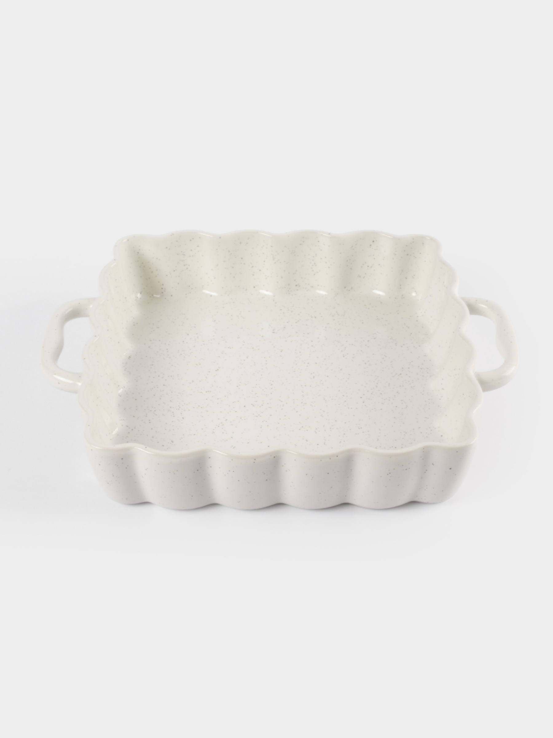 Форма для запекания, 26х26 см, керамика, квадратная, белая, в крапинку, Bagel