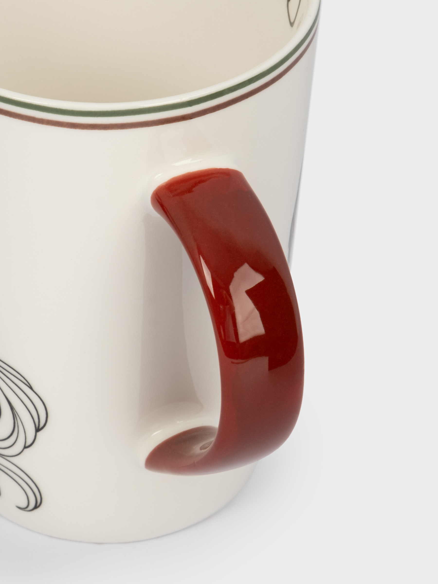 Кружка, 420 мл, фарфор N, бело-бордовая, Лошадь, Horse