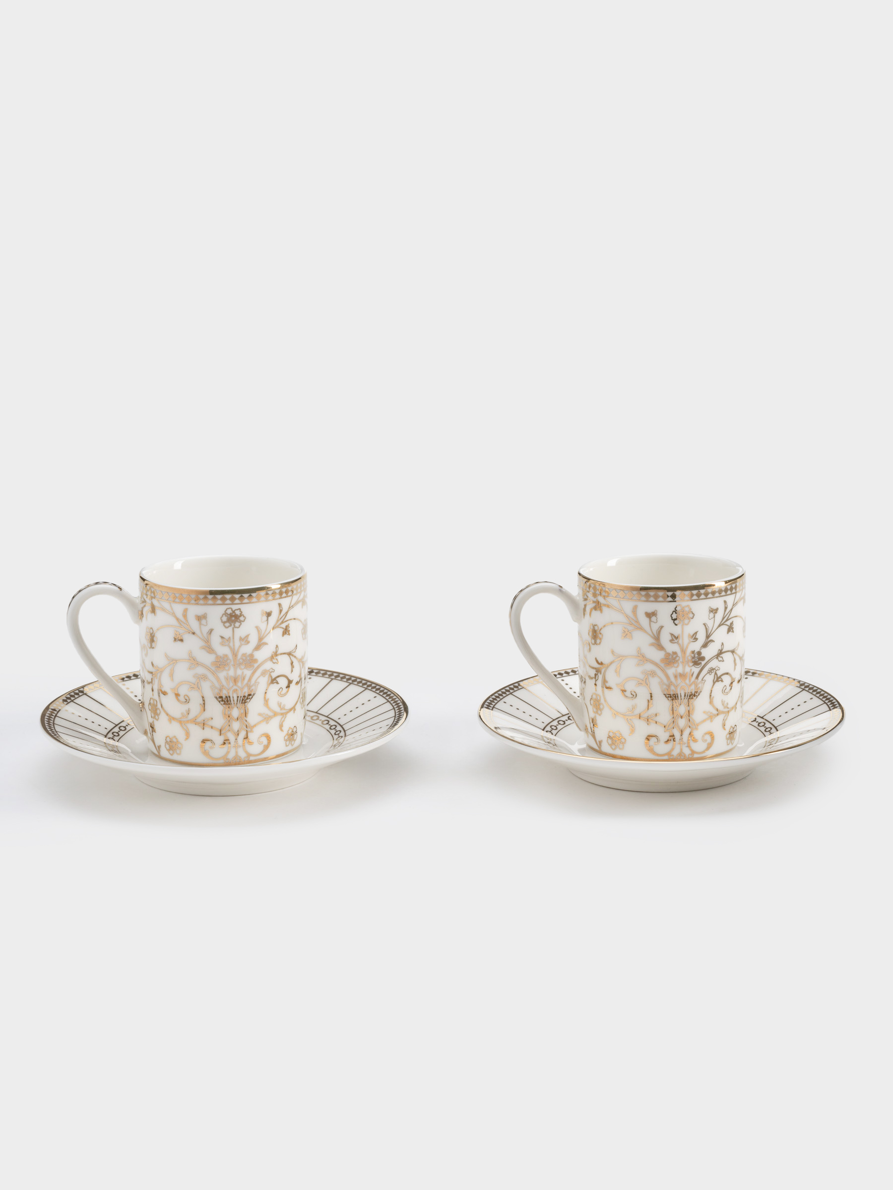 Пара кофейная, 2 перс, 4 пр, фарфор N, белая, с золотистым орнаментом, Golden