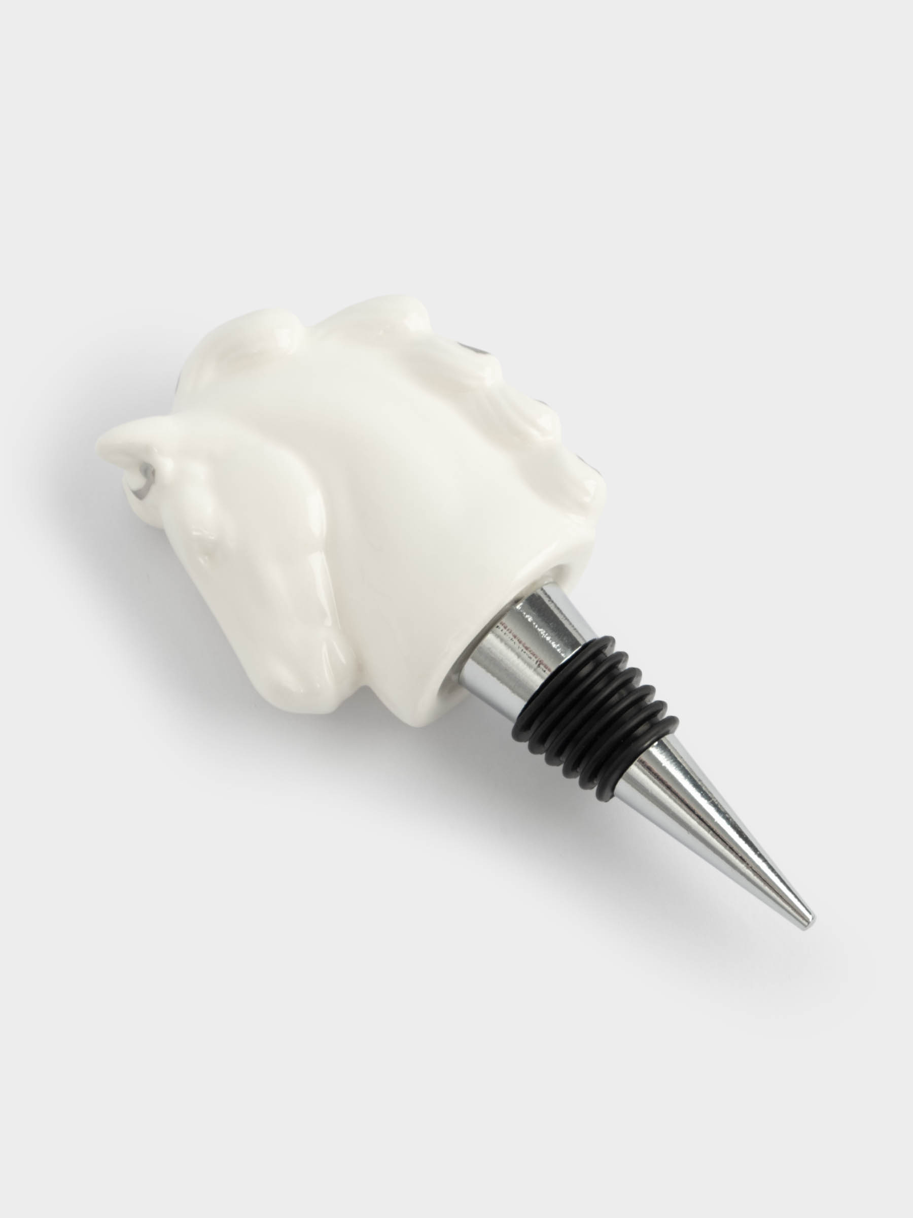 Пробка для винной бутылки, 11 см, металл/фарфор P, бело-серебристая, Конь, Horse