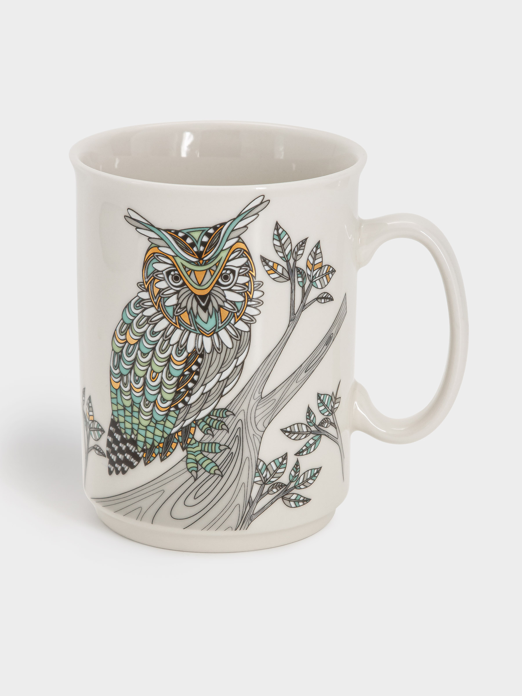 Кружка, 415 мл, фарфор N, белая, Сова, Wild