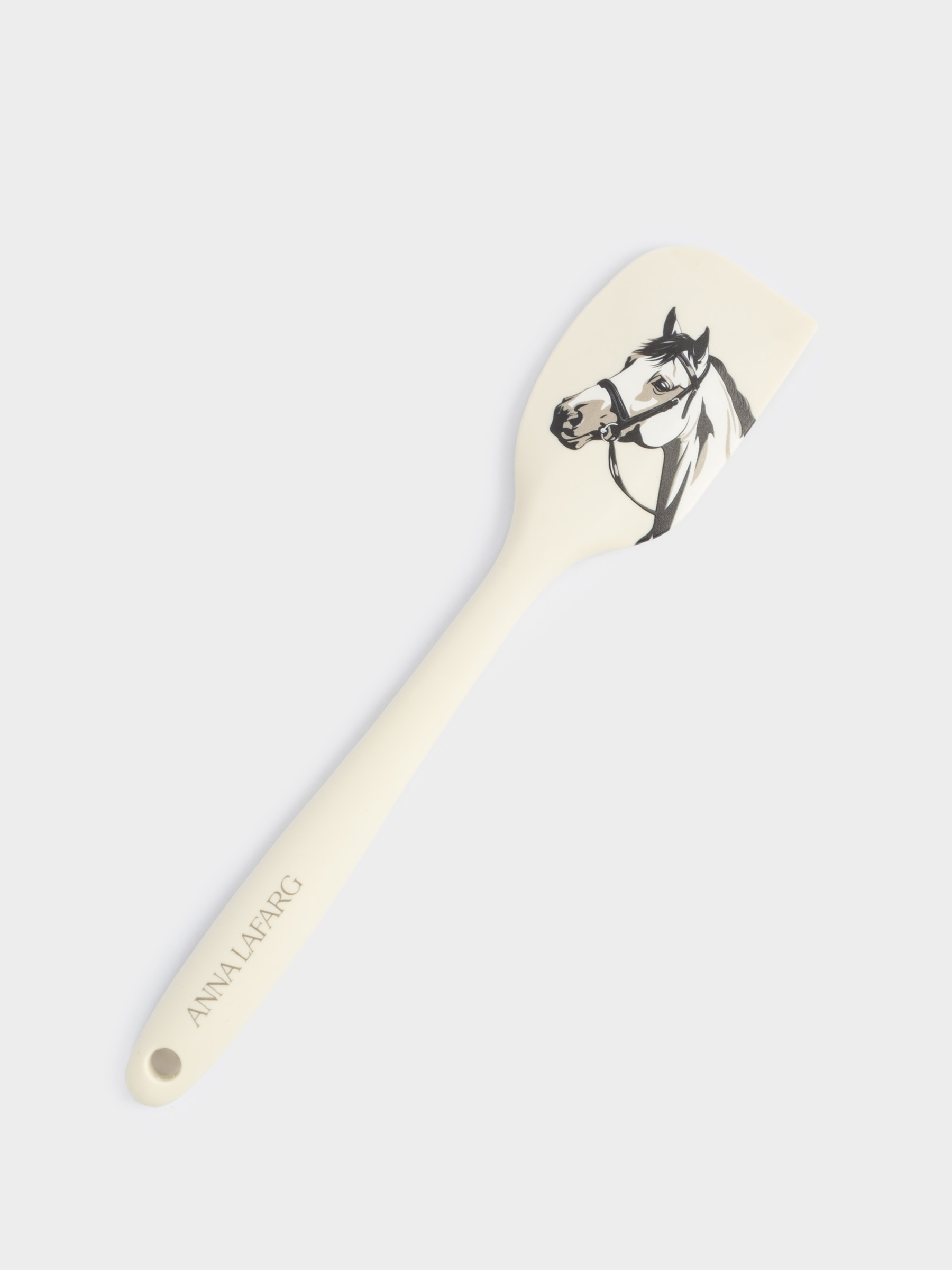 Лопатка-шпатель, 27 см, силикон, молочная, Конь, Horse