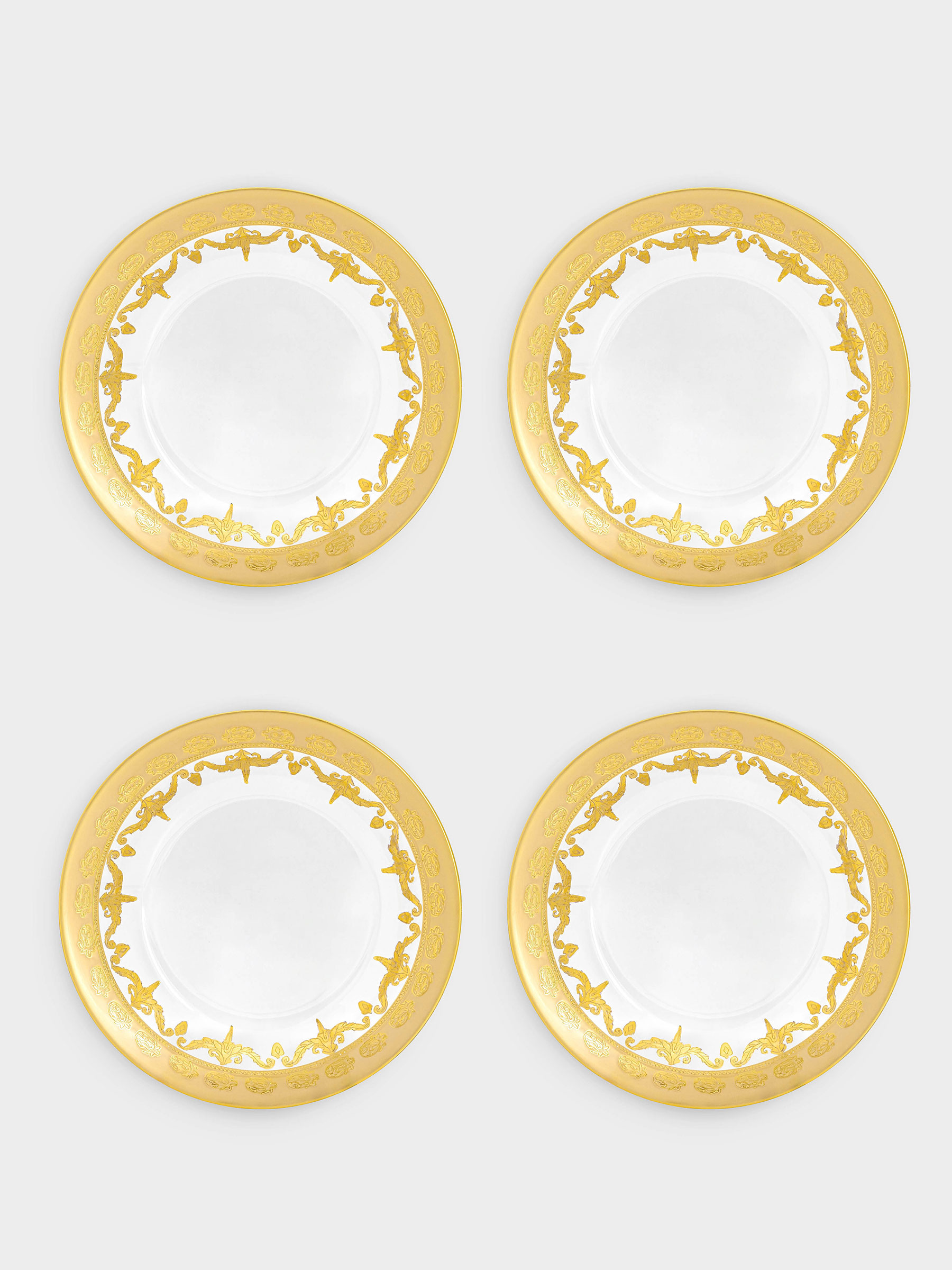 Тарелка закусочная, 20,5 см, 4 шт, стекло, золотистая, Versailles