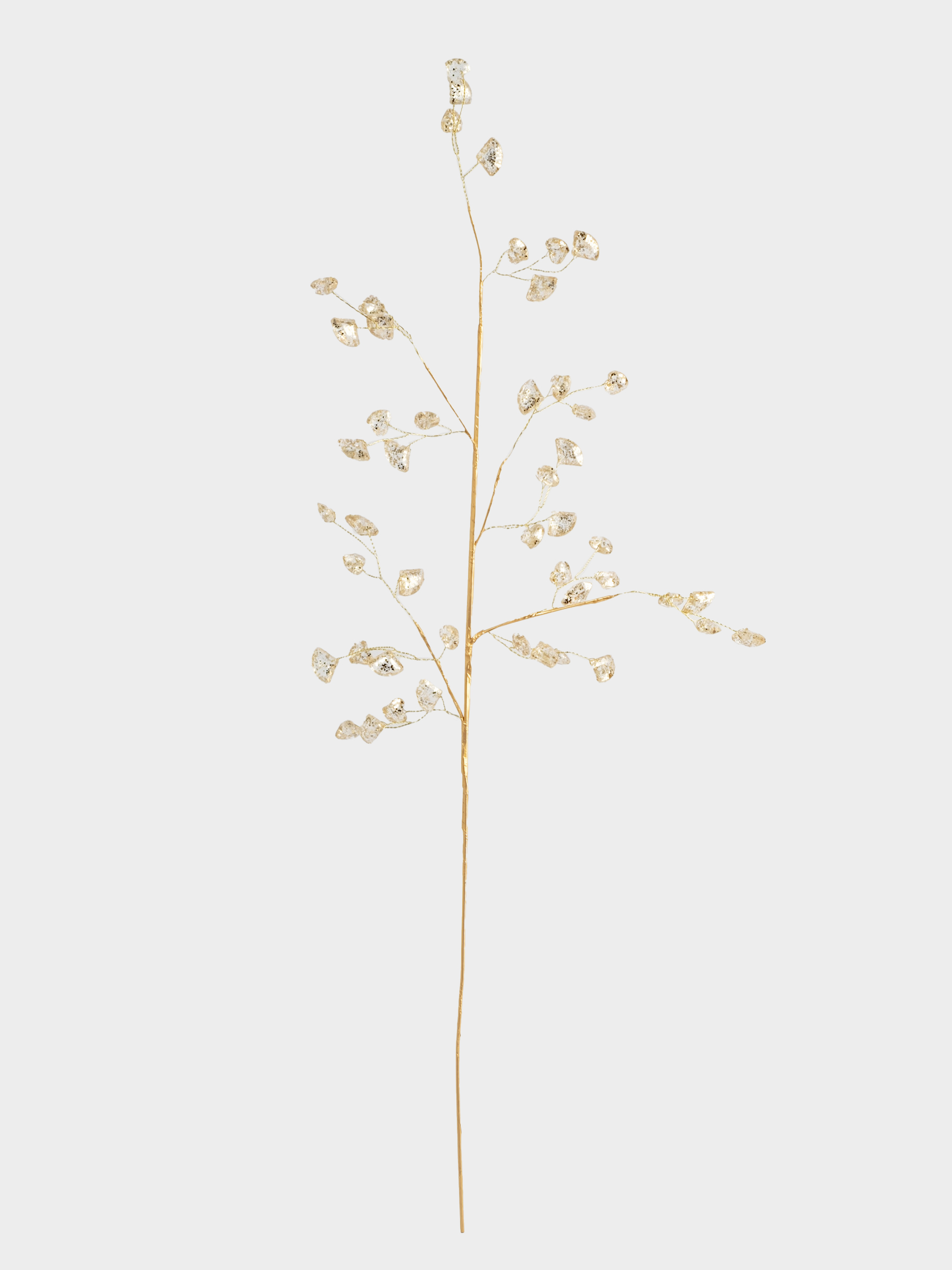 Ветка декоративная, 62 см, пластик/металл, золотистая, Кристаллы, Interior gold