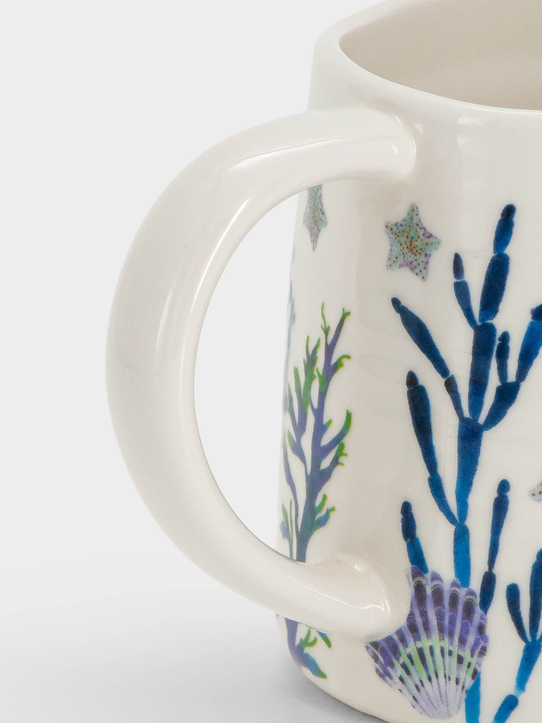 Кружка, 380 мл, фарфор P, белая/синяя, Морская жизнь, Ocean Life