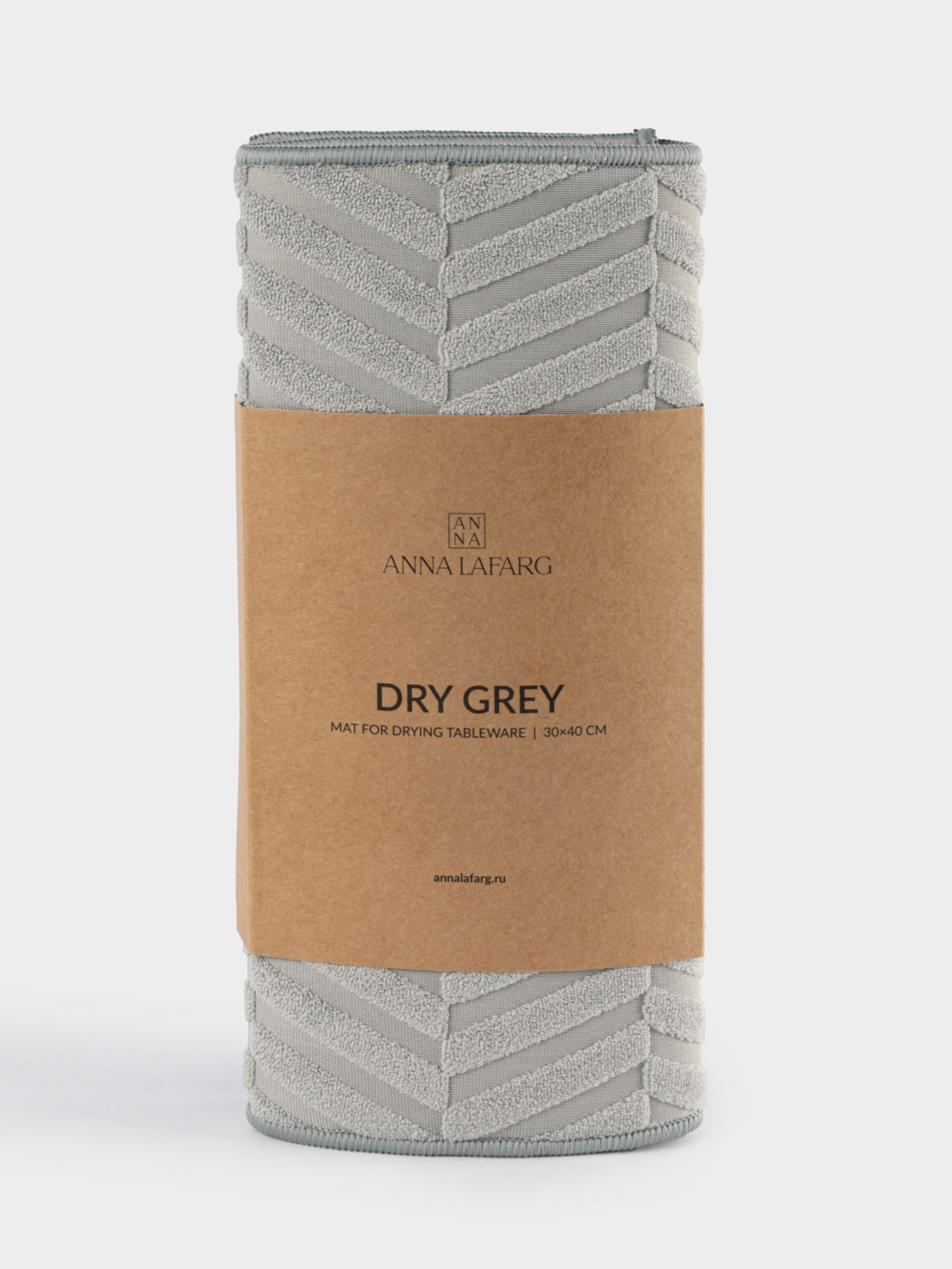 Коврик для сушки посуды, 30x40 см, полиэстер, серый, Dry grey