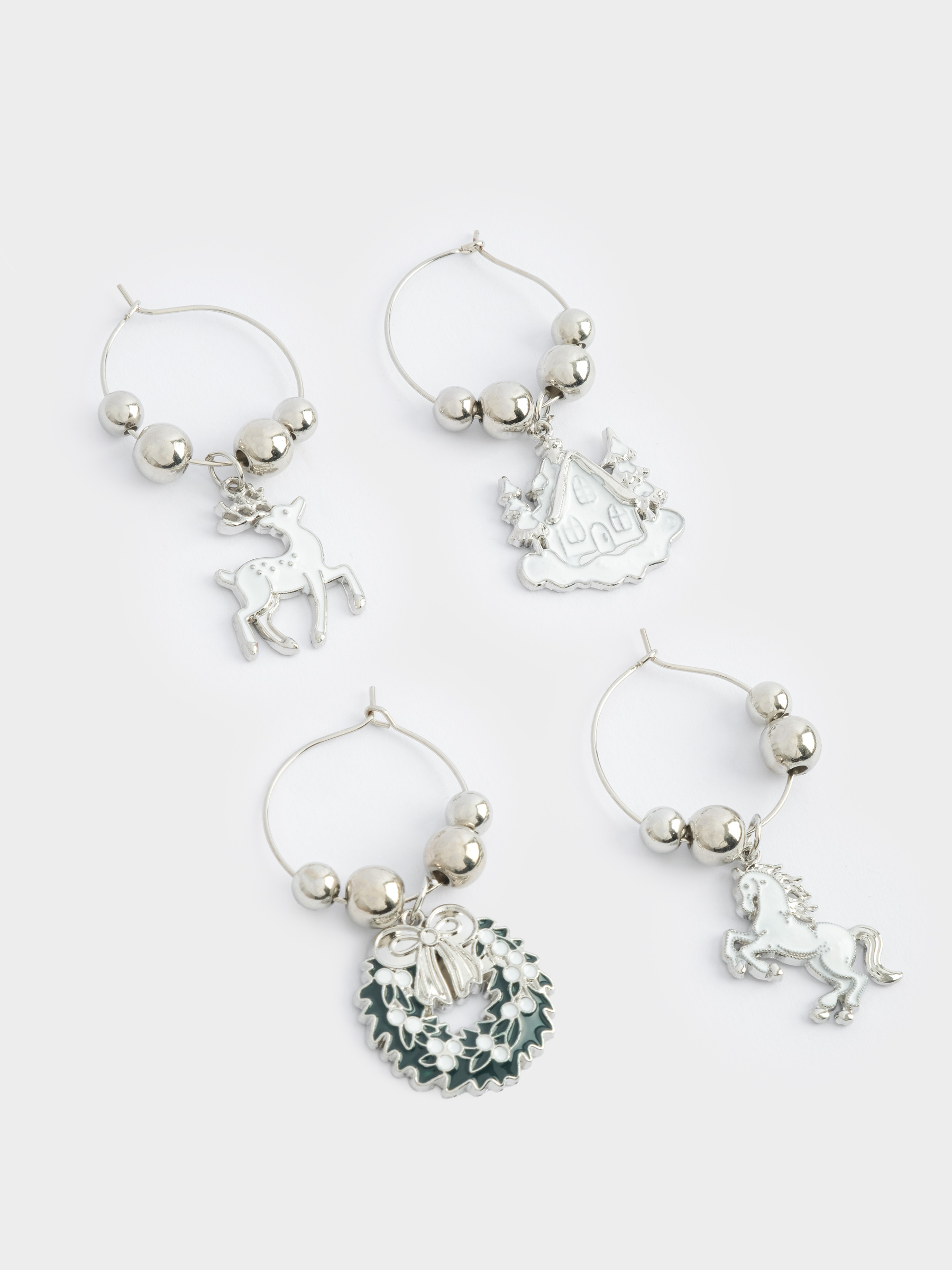 Подвеска для бокала, 4 шт, металл/стразы, Аттрибуты Нового года, Horse