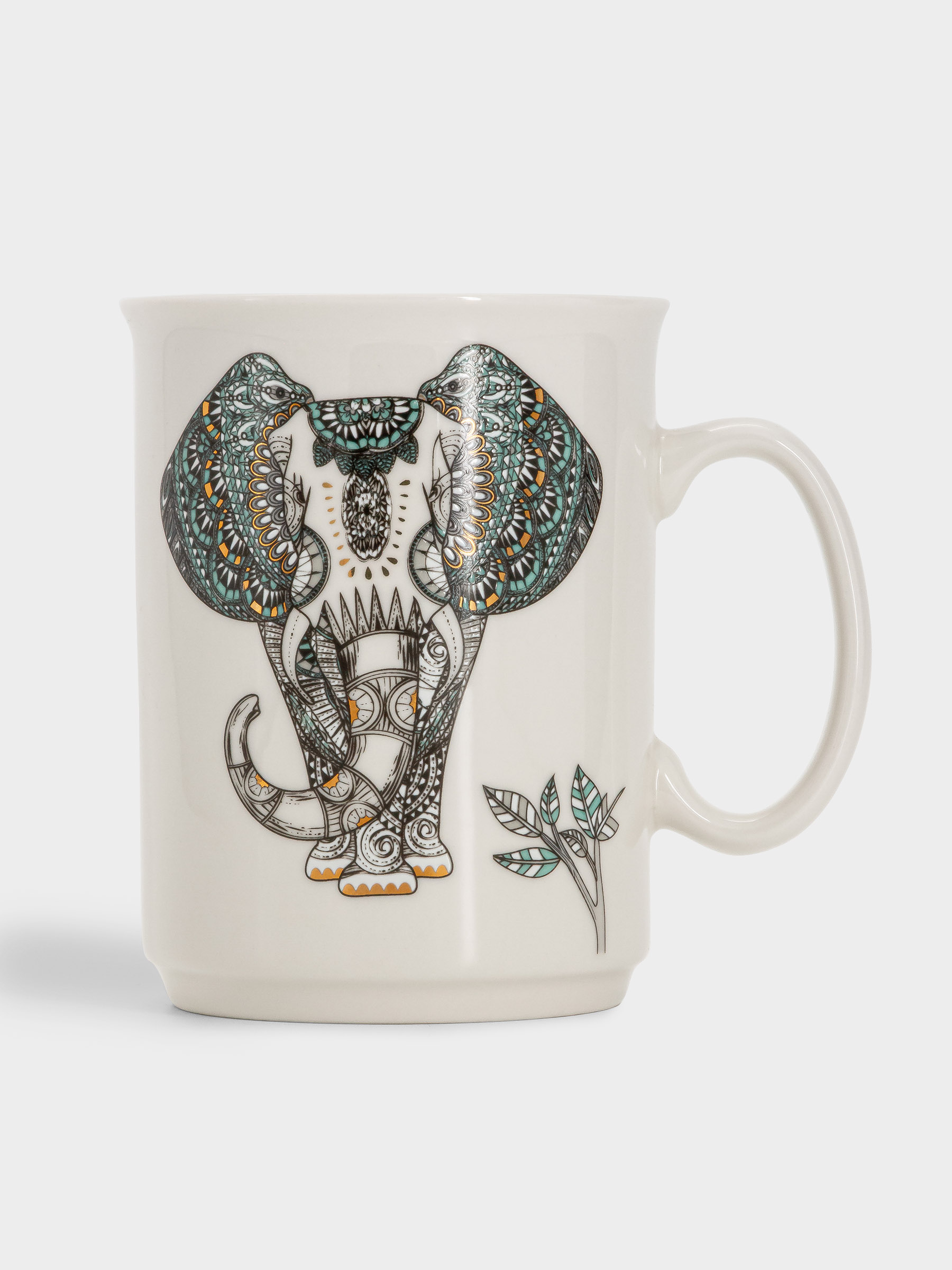 Кружка, 415 мл, фарфор N, белая, Слон, Wild