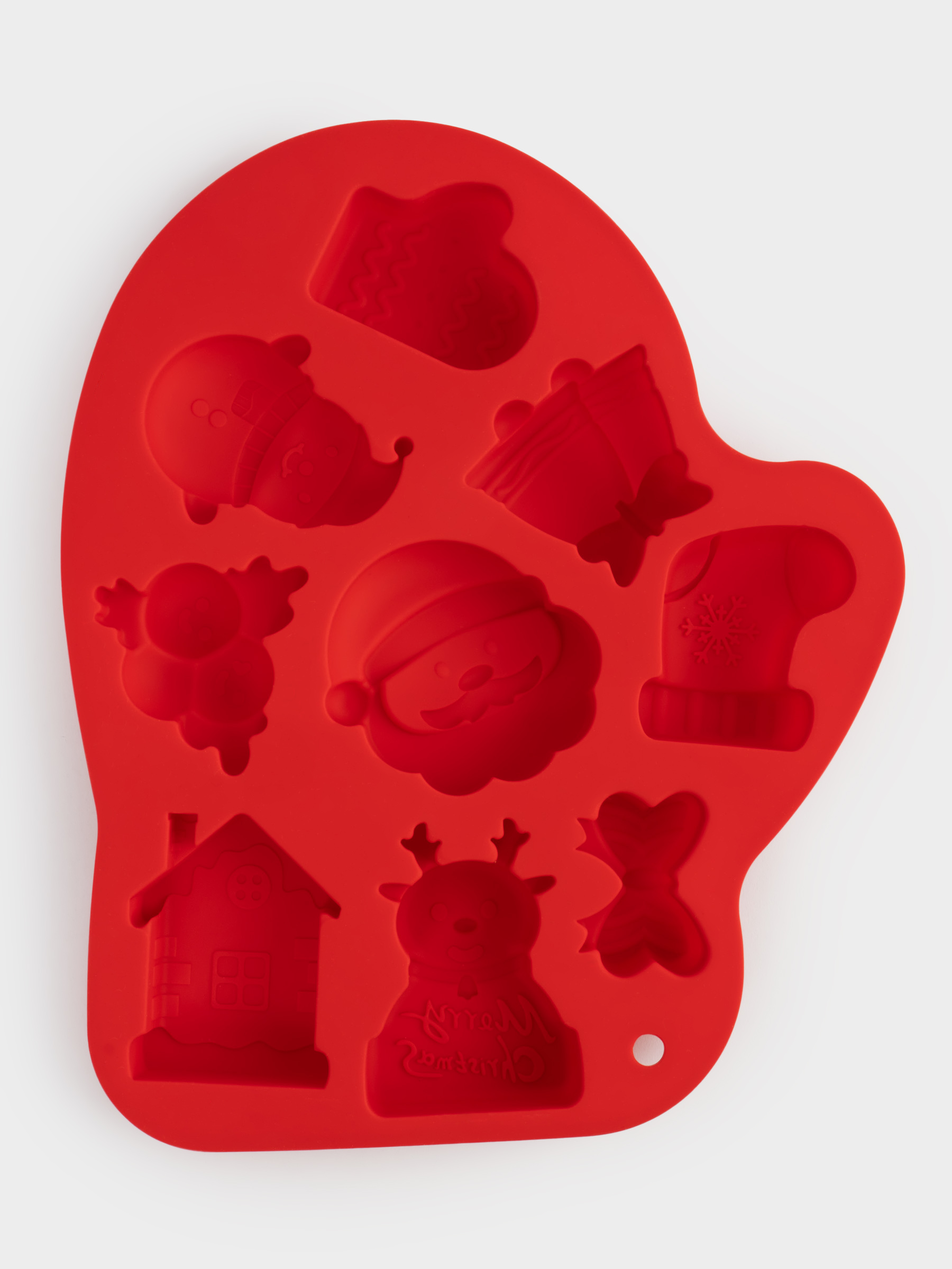 Форма для выпечки кексов, 25х20 см, 9 отд, силикон, красная, Варежка, Muffin