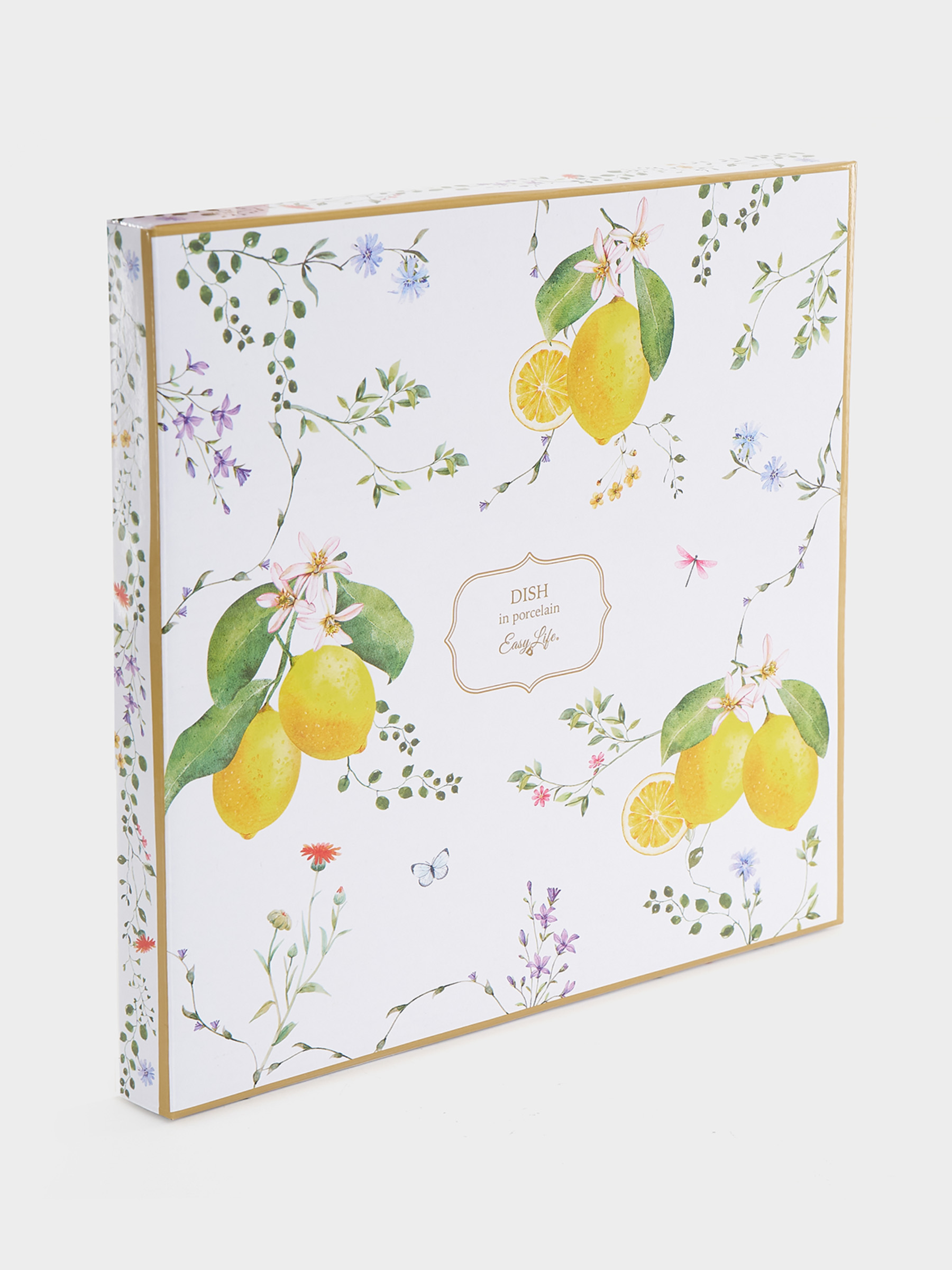 Блюдо, 30х21,5 см, фарфор P, овальное, белое, Цветы и лимоны, Fleurs et Citrons