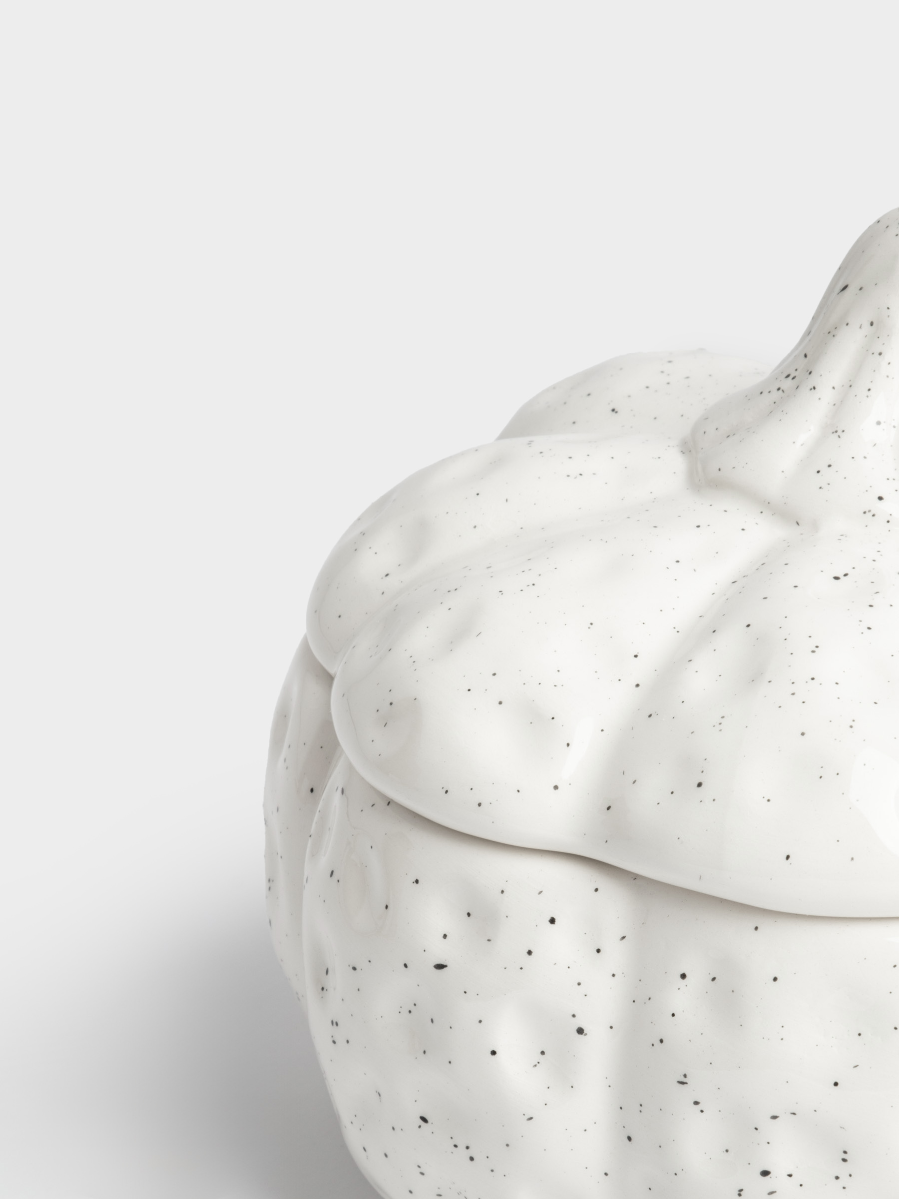 Емкость для хранения, 18х16 см, 1,3 л, керамика, белая, в крапинку, Тыква, Light pumpkin