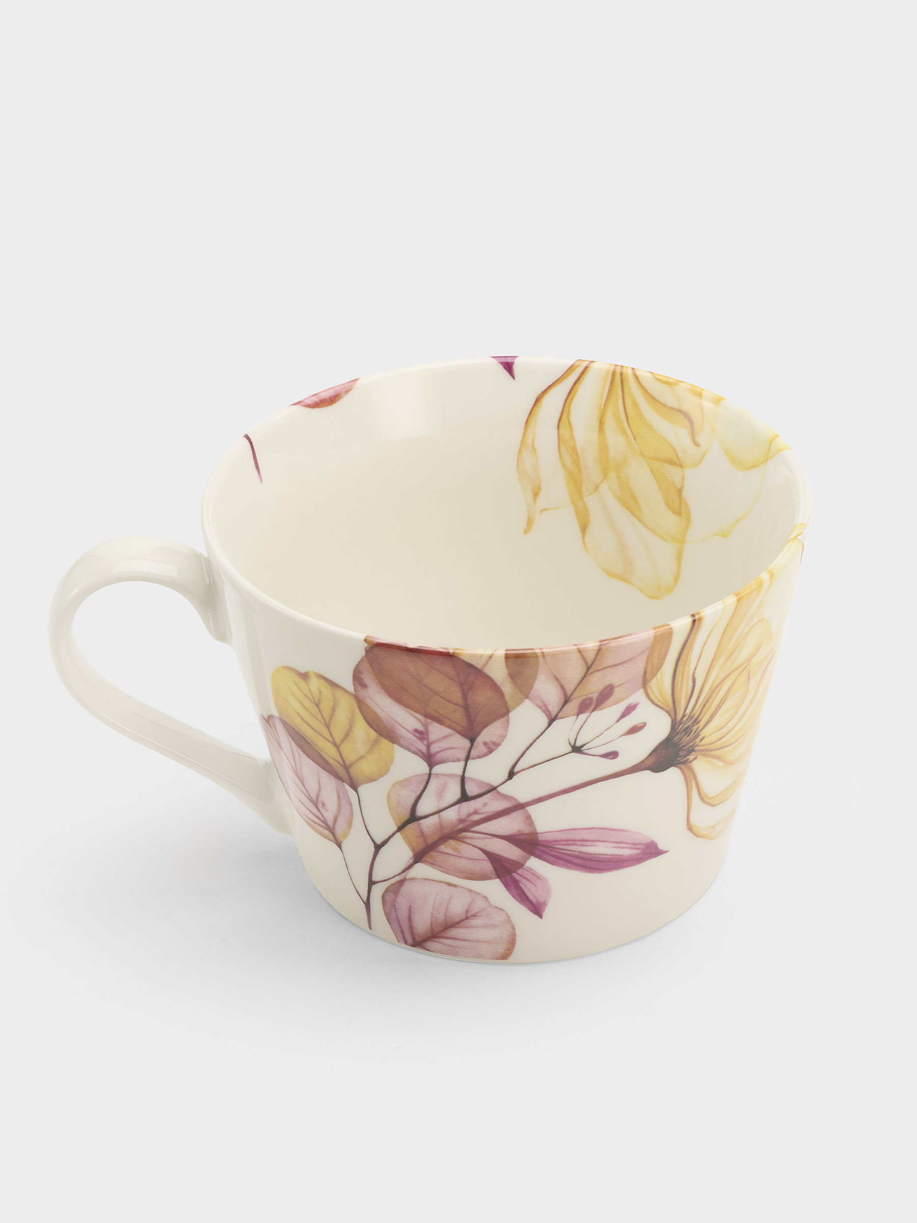 Кружка, 480 мл, фарфор N, белая, Азалия бежевая, Magic flowers