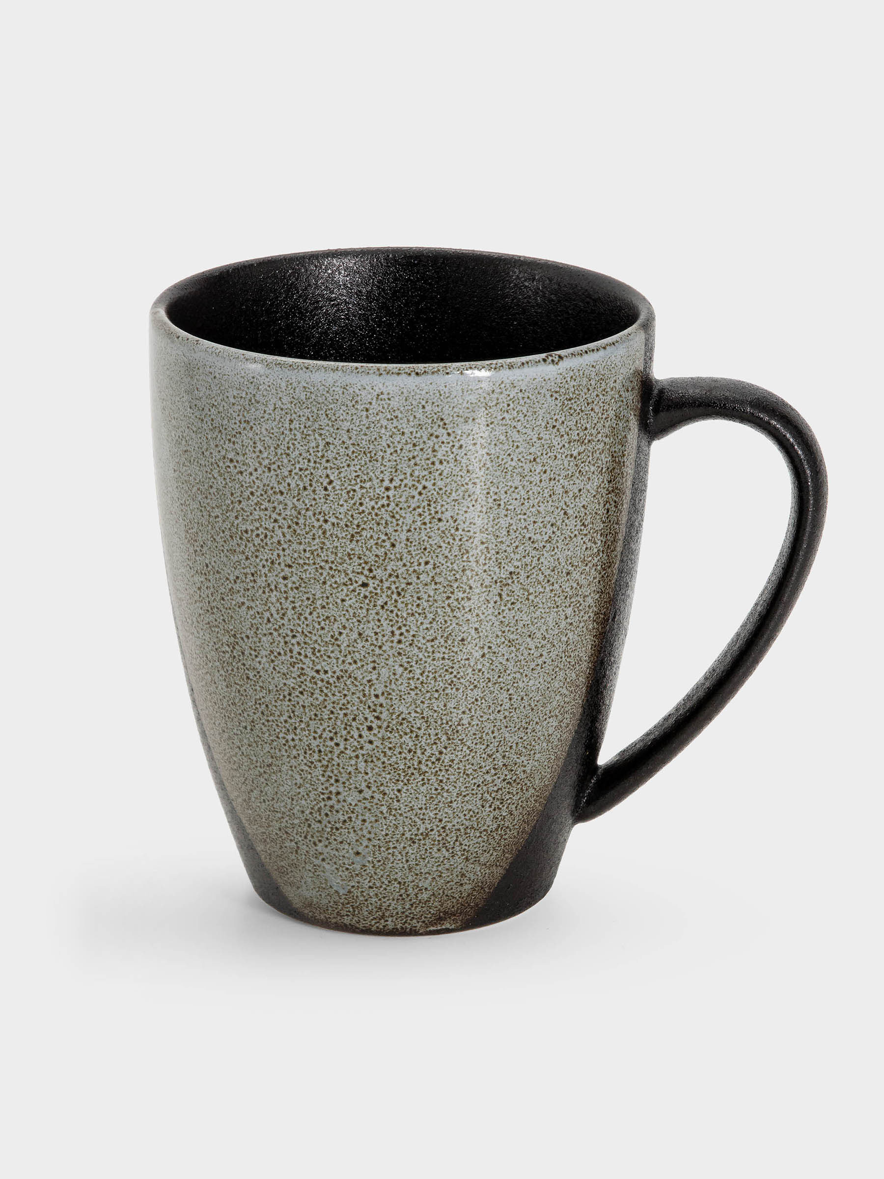 Кружка, 400 мл, фарфор P, черно-серая, в крапинку, Umi