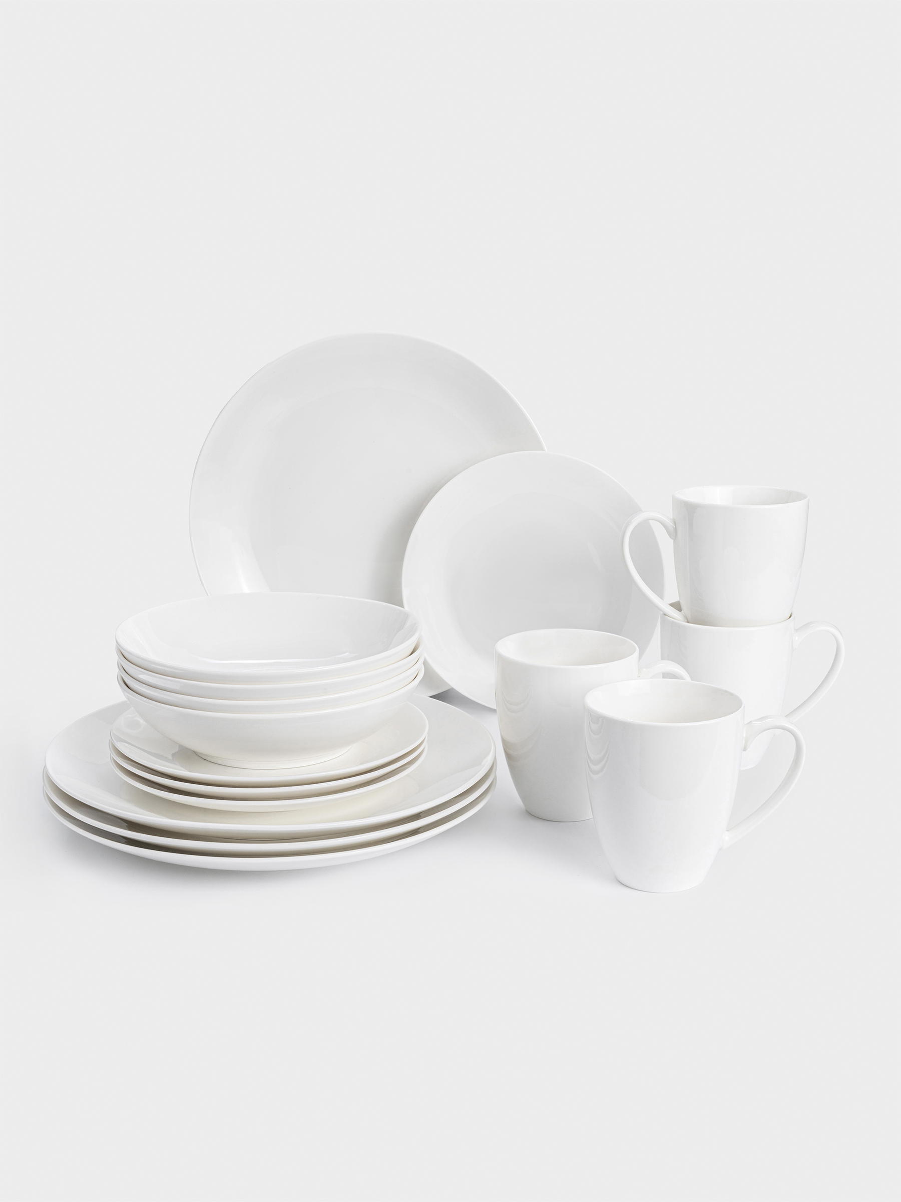Сервиз обеденный, 4 перс, 16 пр, фарфор P, белый, White Basics
