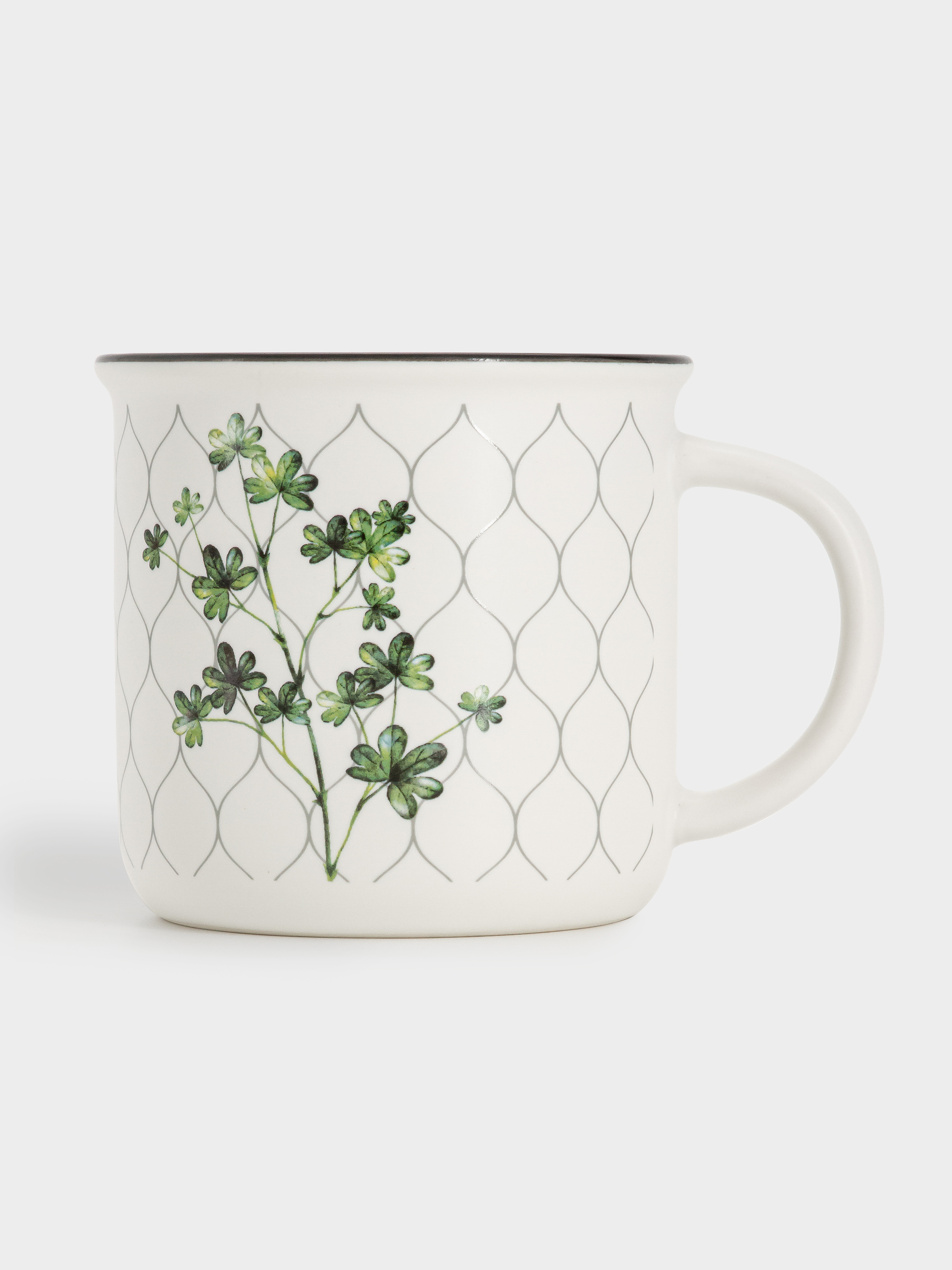 Кружка, 400 мл, фарфор N, белая, Лапчатка, Herbarium