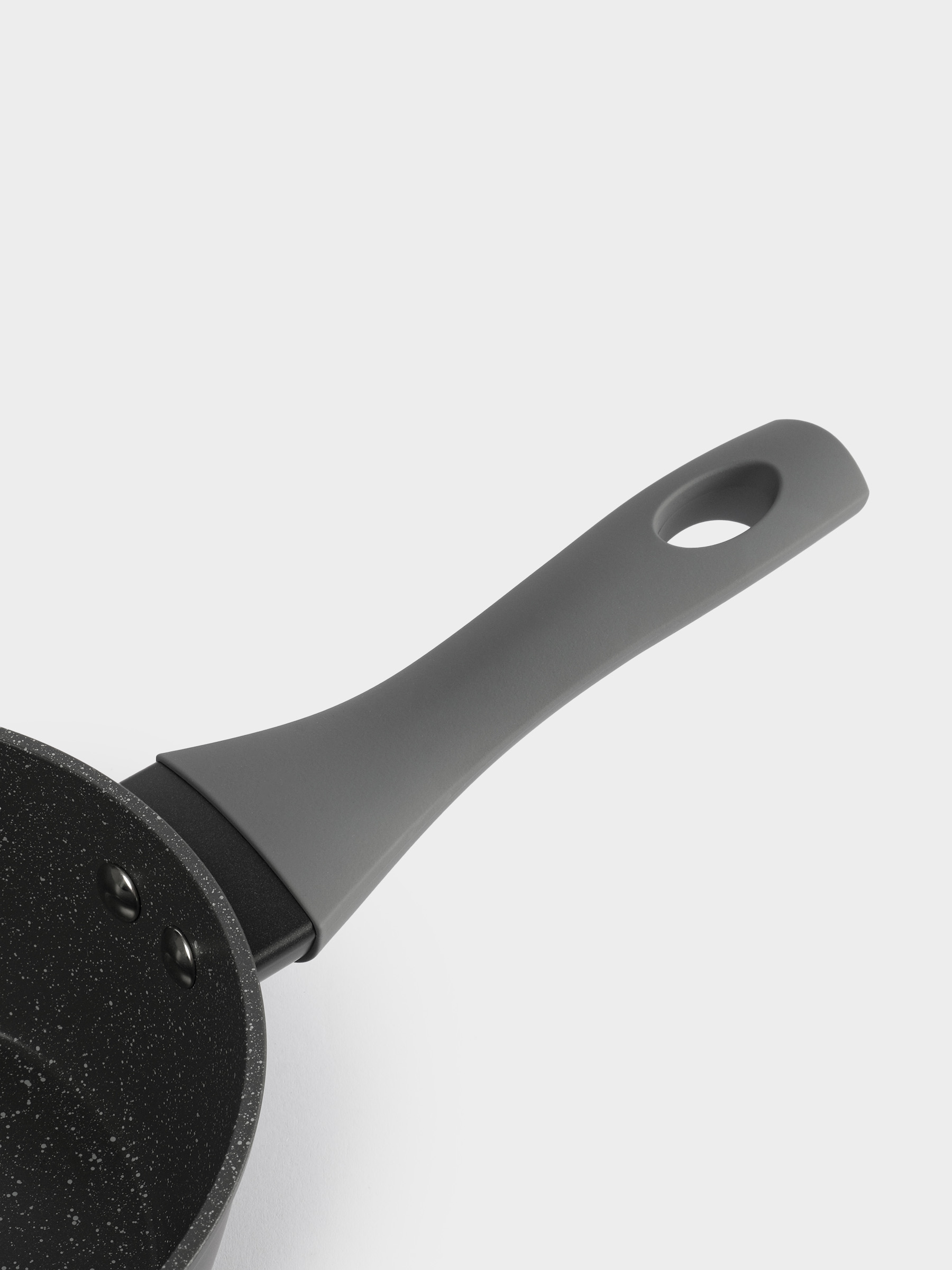 Ковш, 16 см, 1,3 л, с крышкой, с покрытием, алюминий, серо-черный, Robust