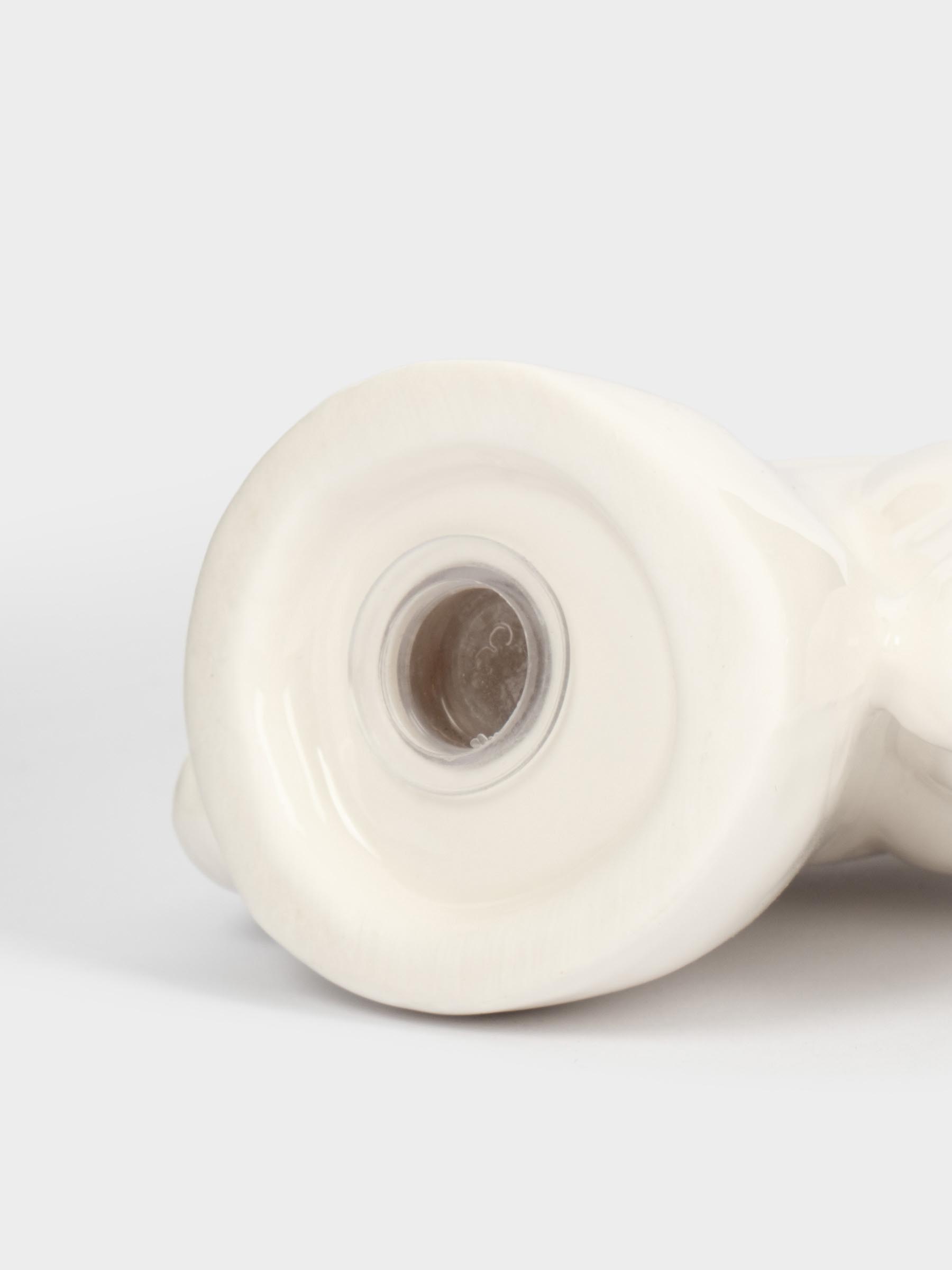 Емкость для соли или перца, 8 см, фарфор P, бело-серебристая, Конь, Horse