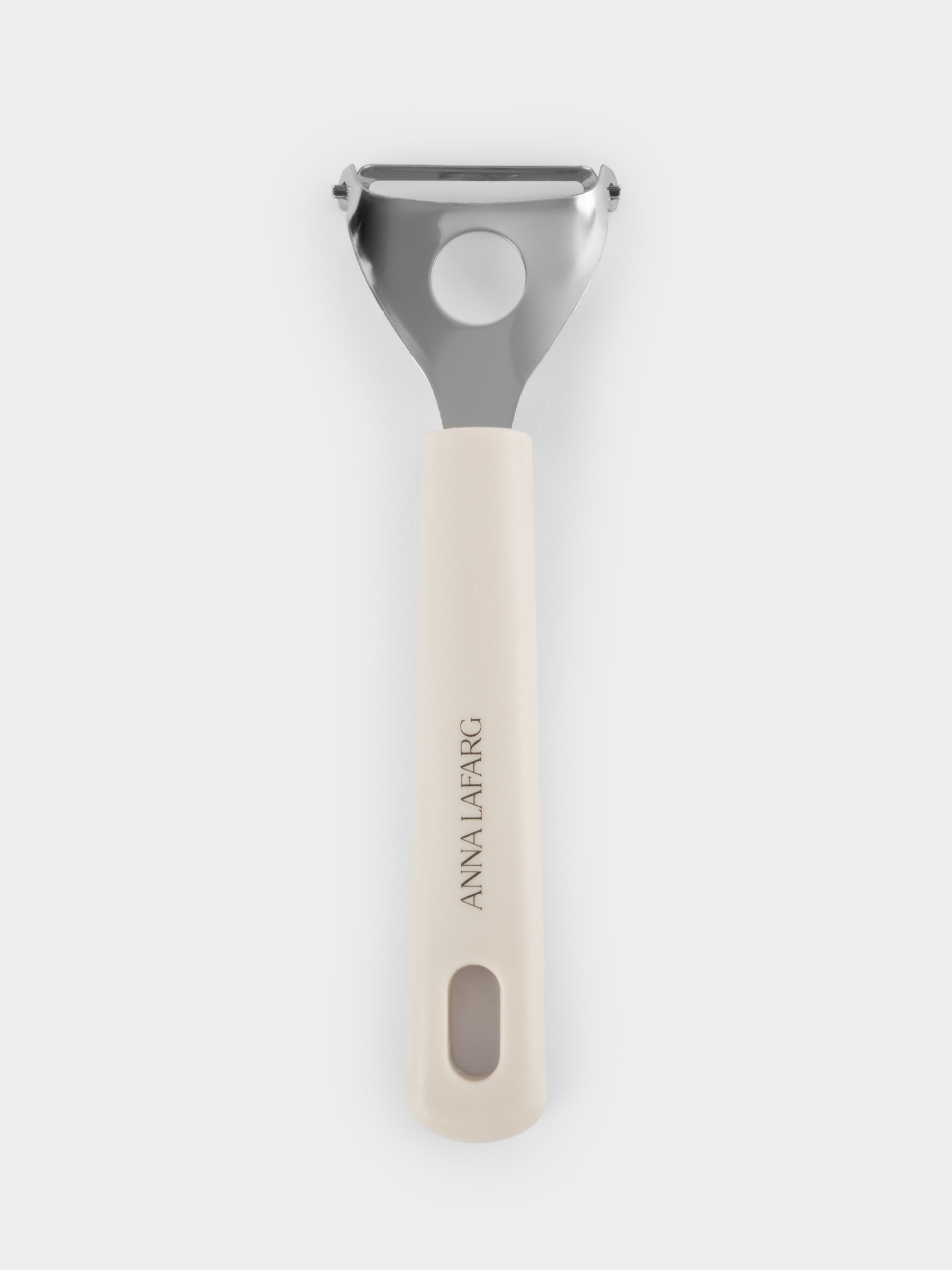 Овощечистка, 18 см, Т-образная, сталь/пластик, серо-бежевая, Universal