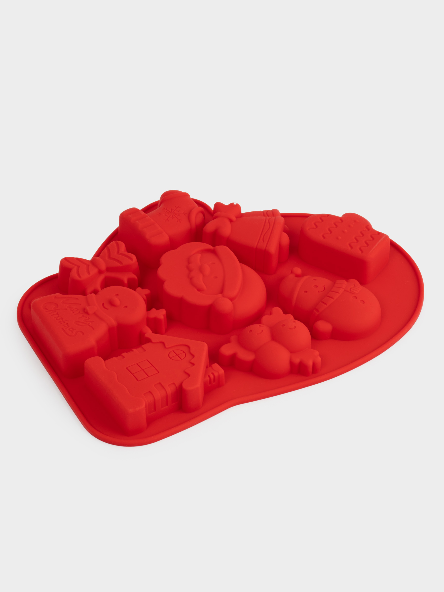 Форма для выпечки кексов, 25х20 см, 9 отд, силикон, красная, Варежка, Muffin