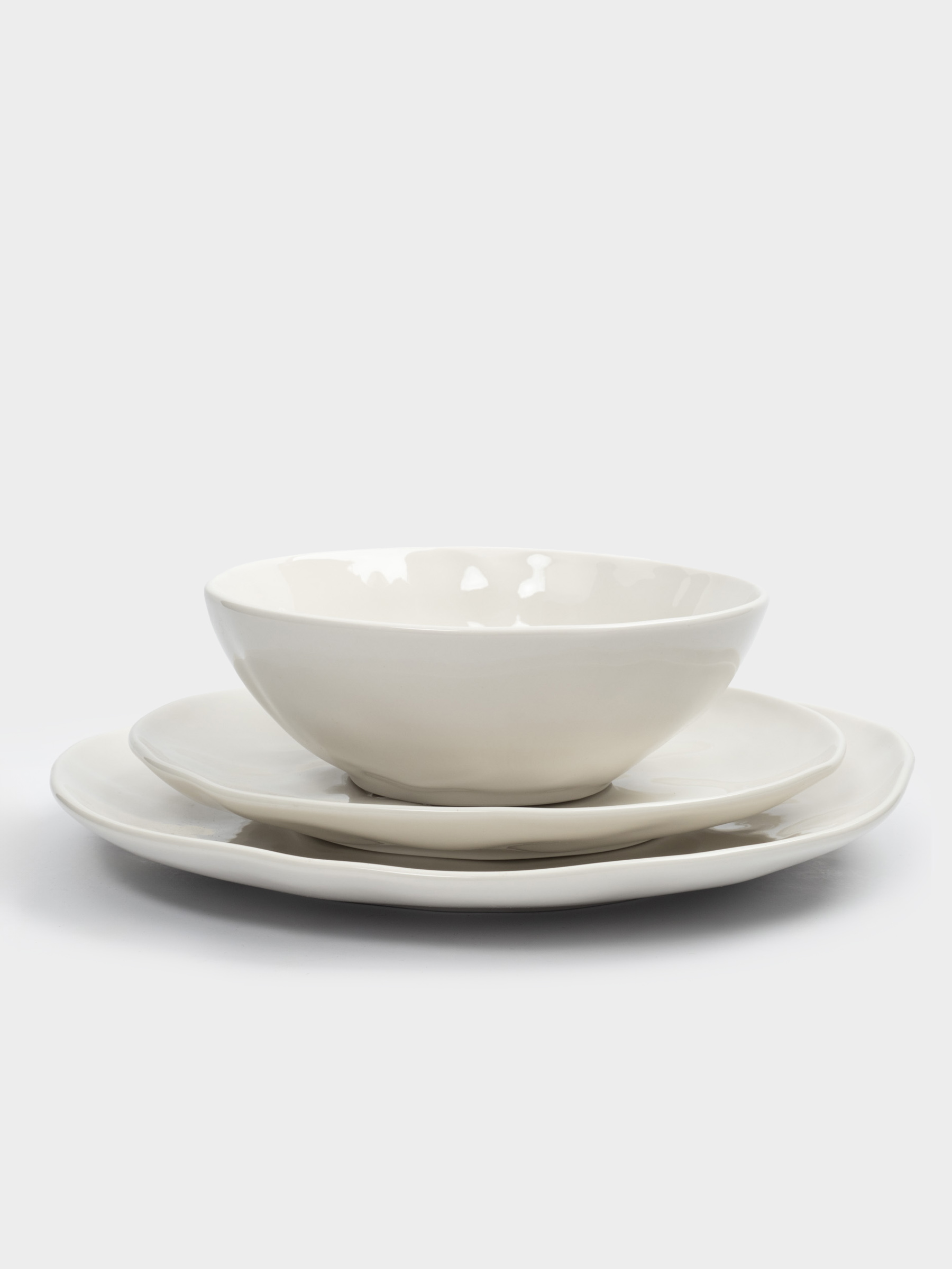 Сервиз обеденный, 6 перс, 18 пр, фарфор P, белый, Мятый эффект, Barkhan