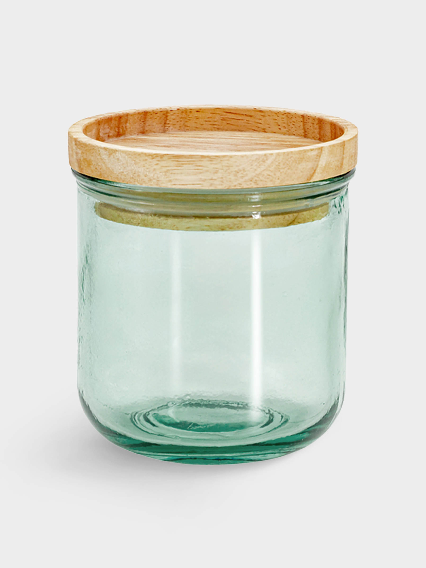 Банка для сыпучих продуктов, 350 мл, стекло/дерево, зеленая, Jars