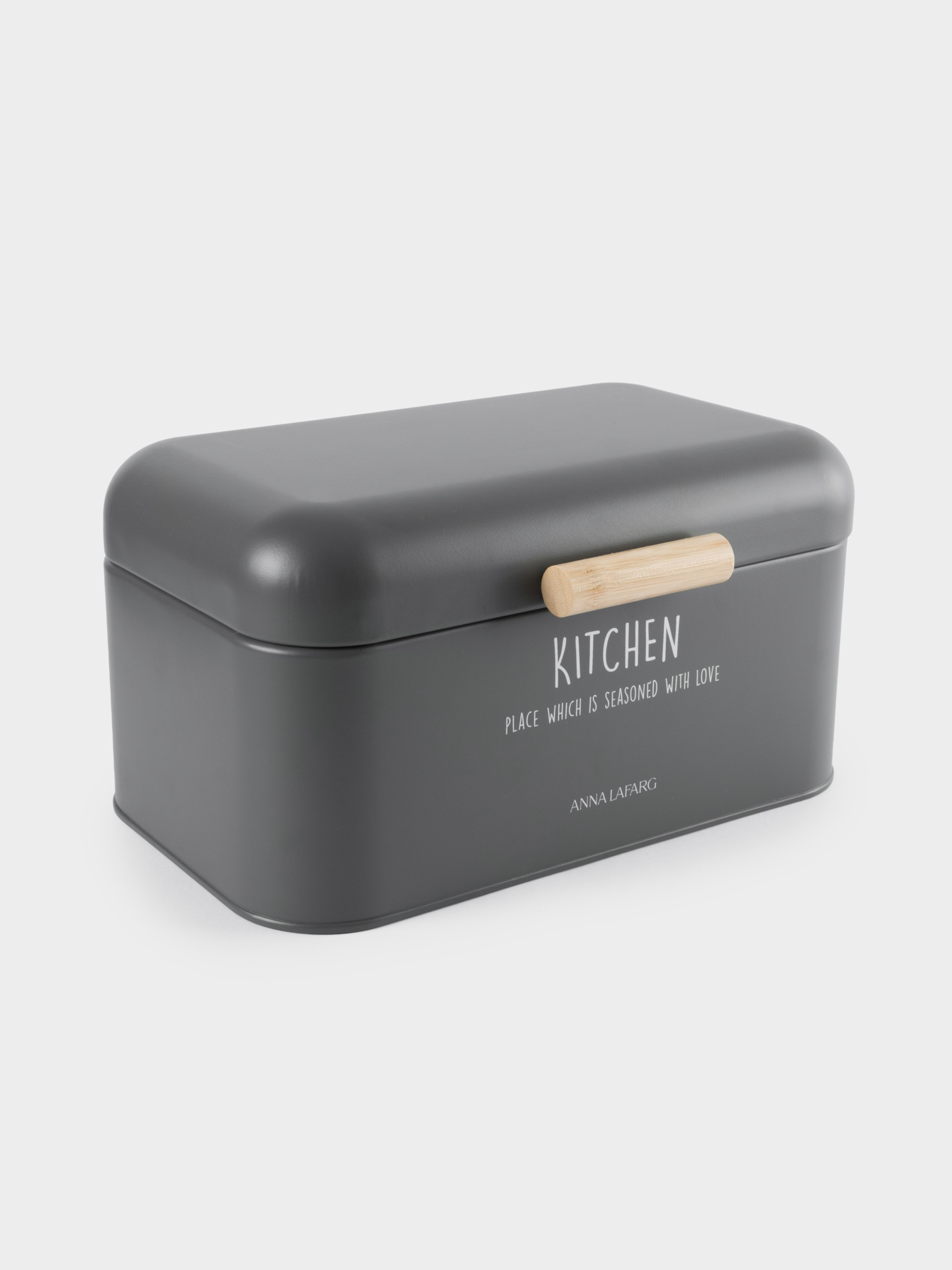 Хлебница, 30х17х18 см, металл/дерево, прямоугольная, графитовая, Local