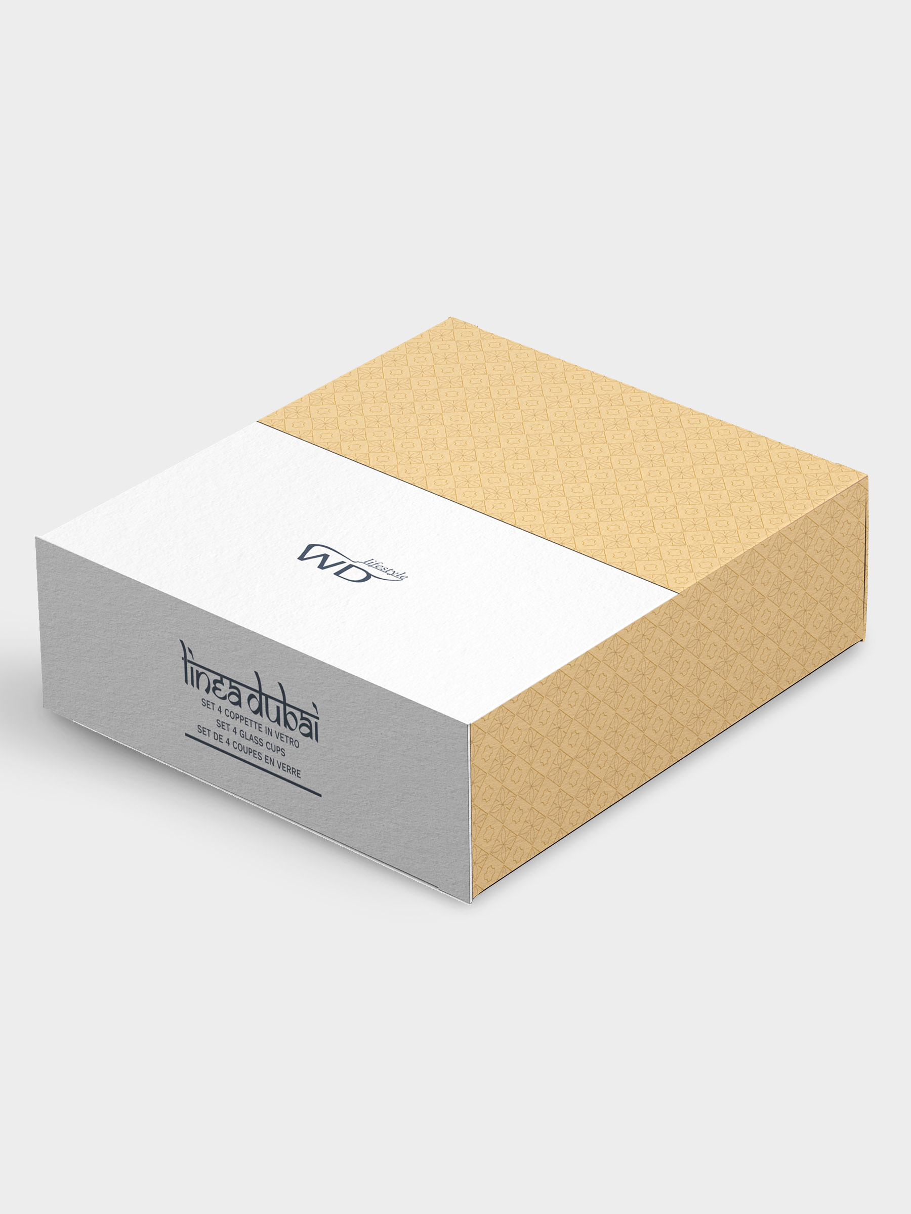 Набор салатников, 4 пр, 400 мл, 13 см, стекло, голубые, Dubai